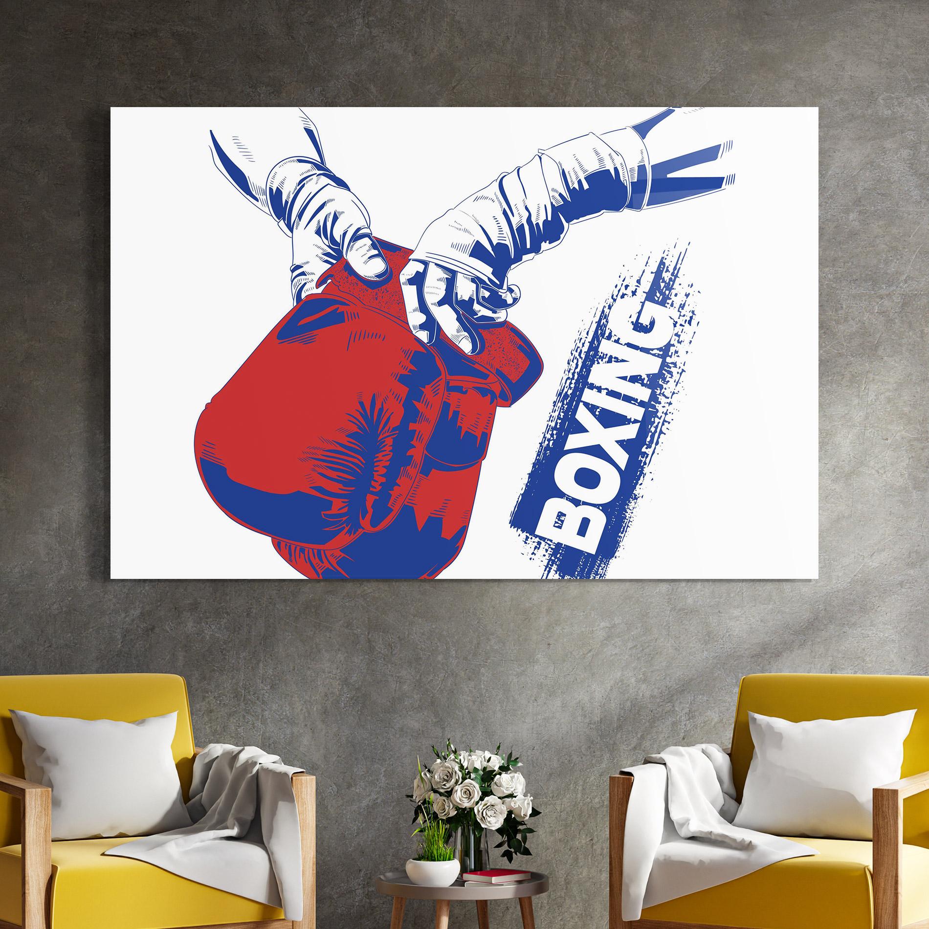 Glasbild Boxing Blue mockup 4