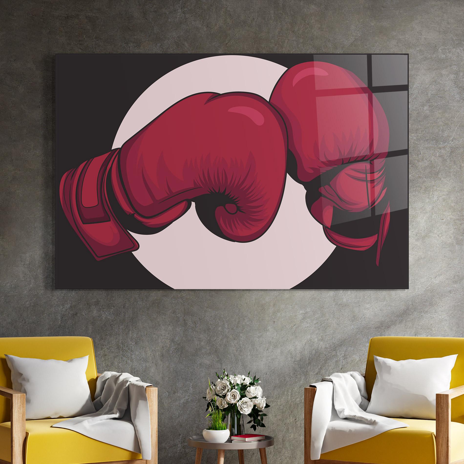 Glasbild Boxing Cream Circle mockup 4