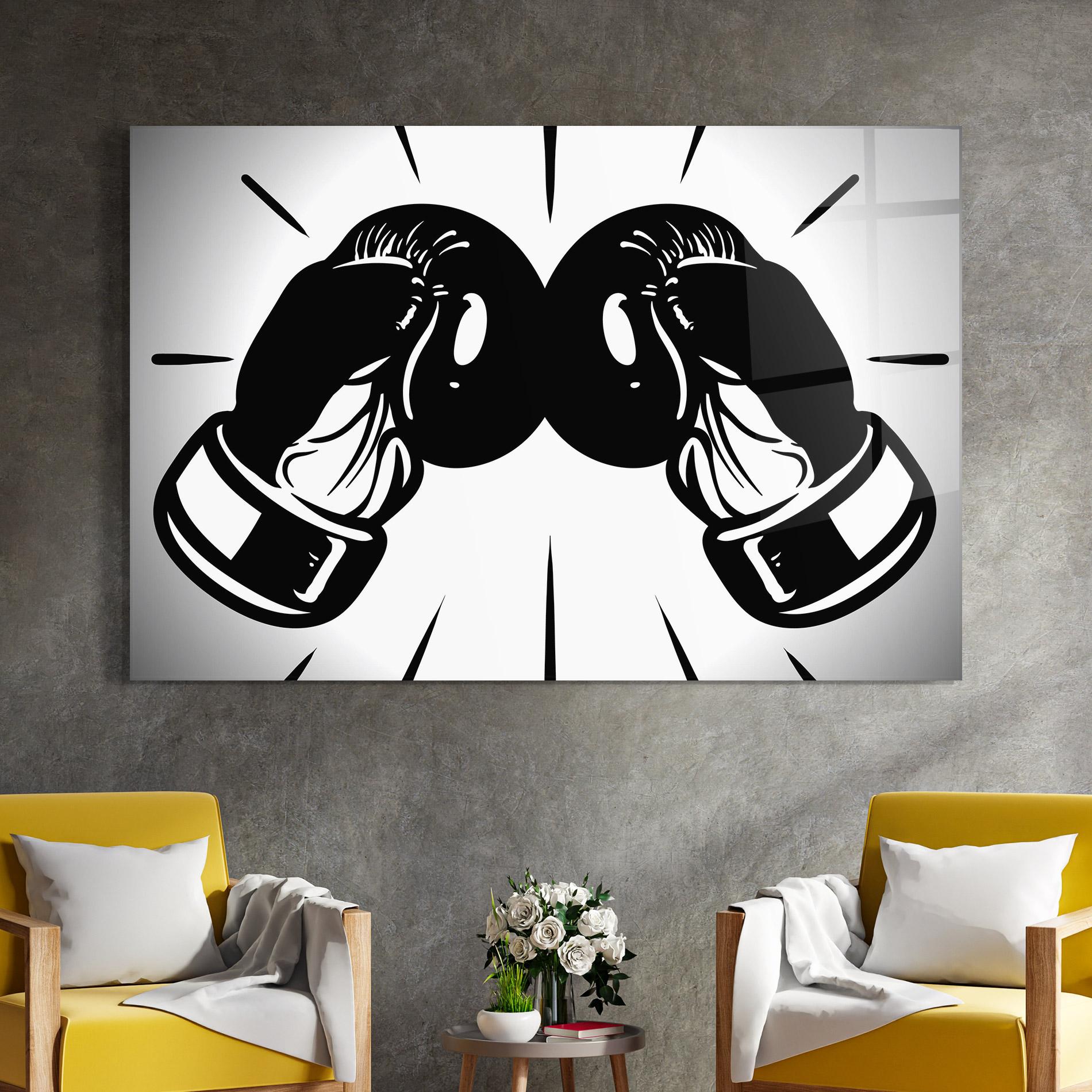 Glasbild Boxing Gloves Line mockup 4