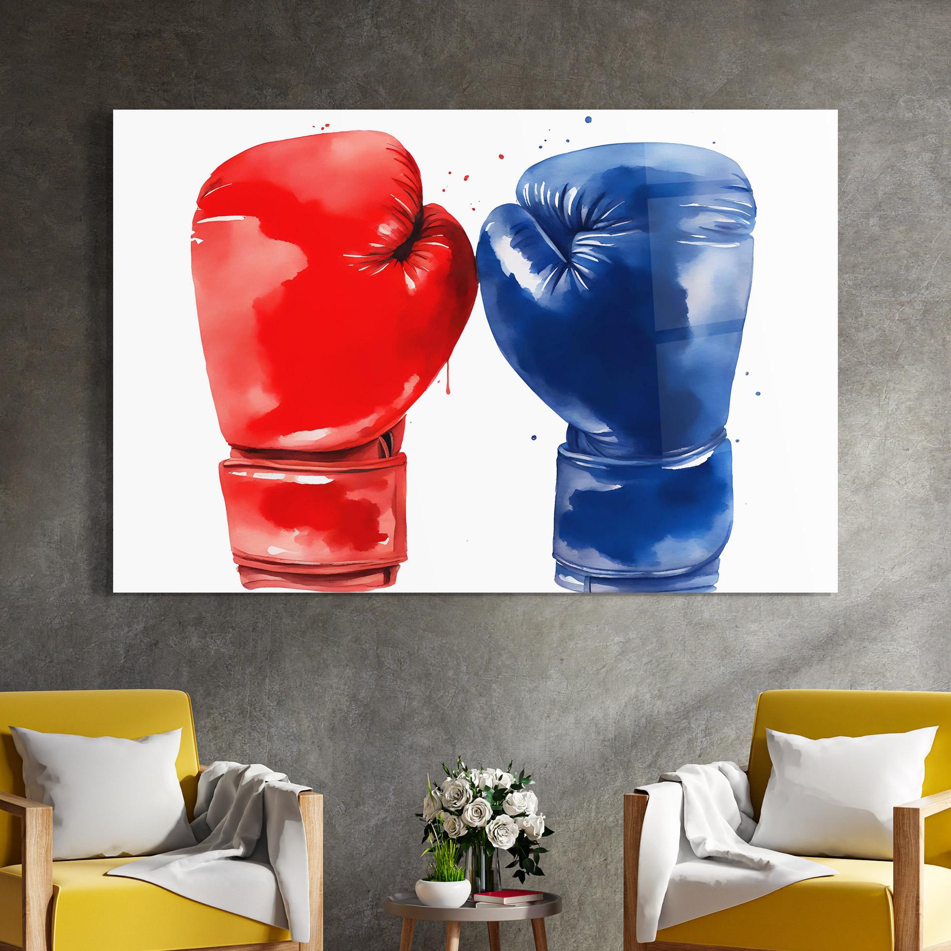 Glasbild Red Blue Box mockup 4