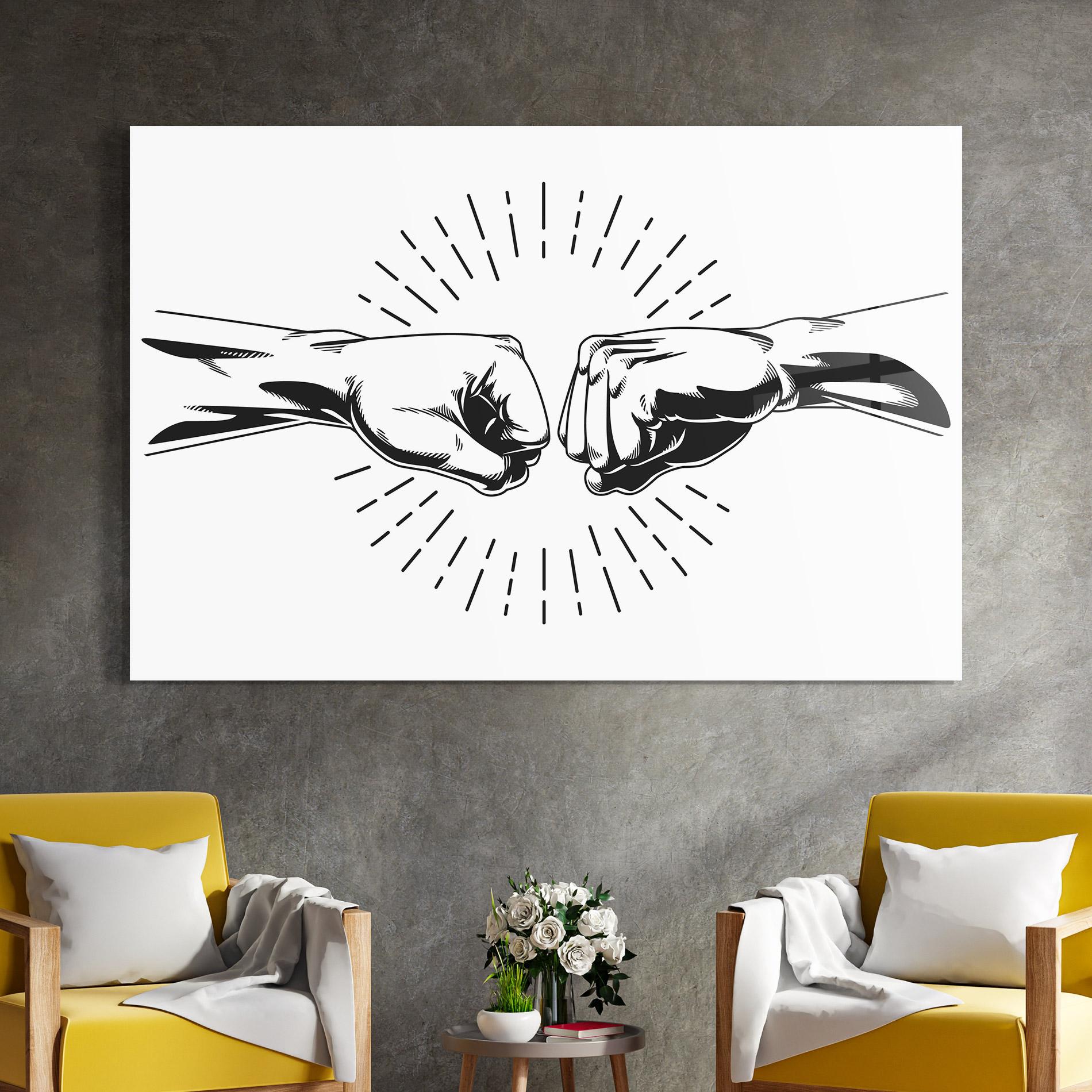 Glasbild White Handshake Box mockup 4