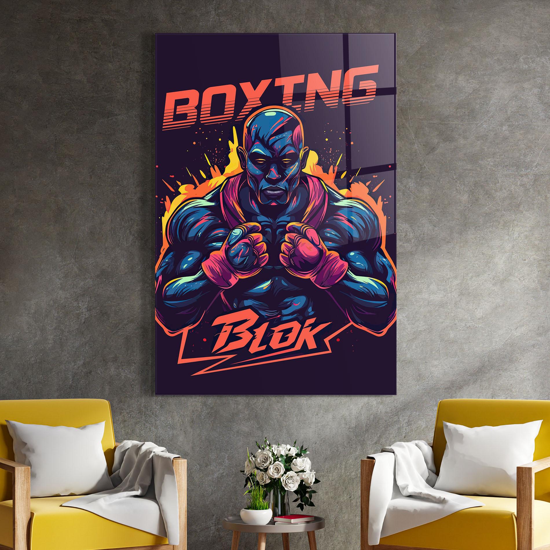 Glasbild Boxing Blok mockup 4