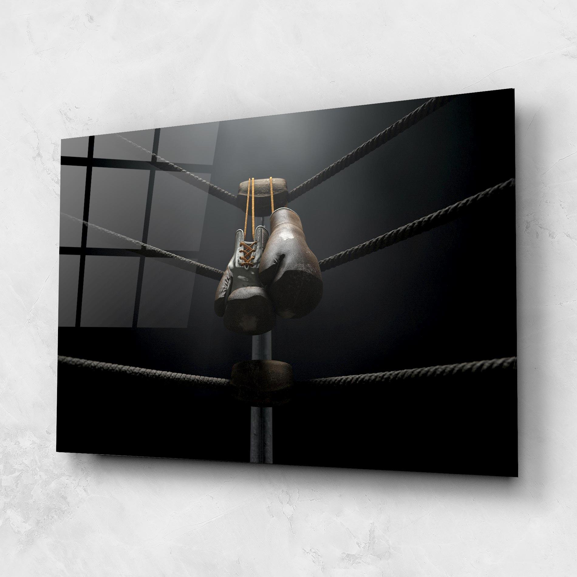 Glasbild Black Boxing Glove mockup 1