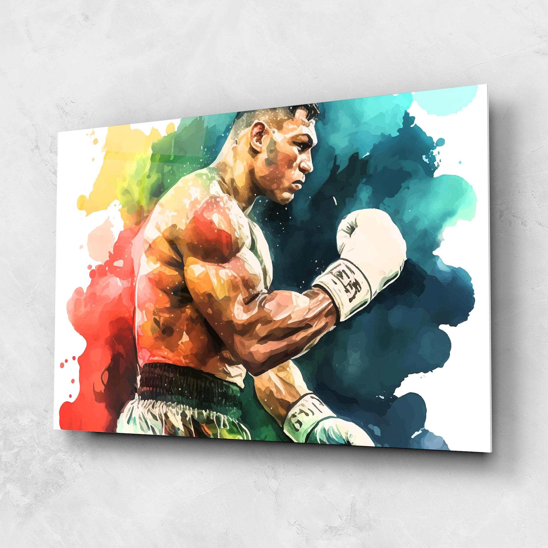 Glasbild Boxing Blue Red mockup 1