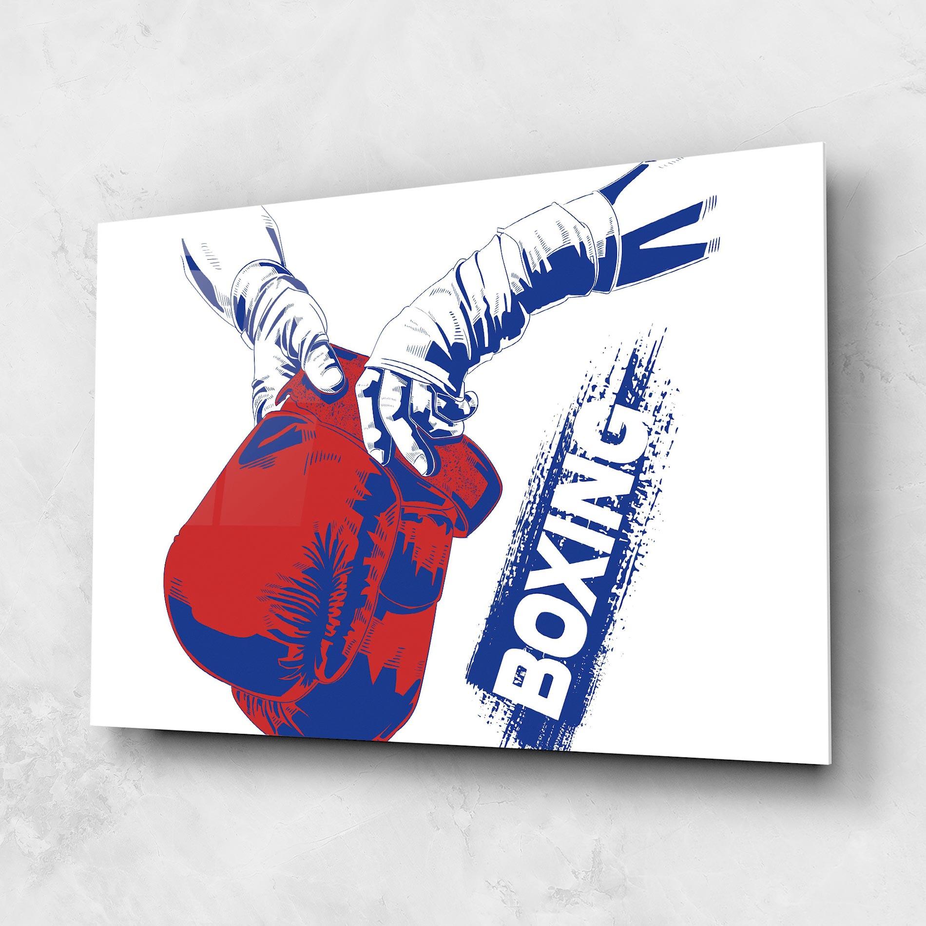 Glasbild Boxing Blue mockup 1