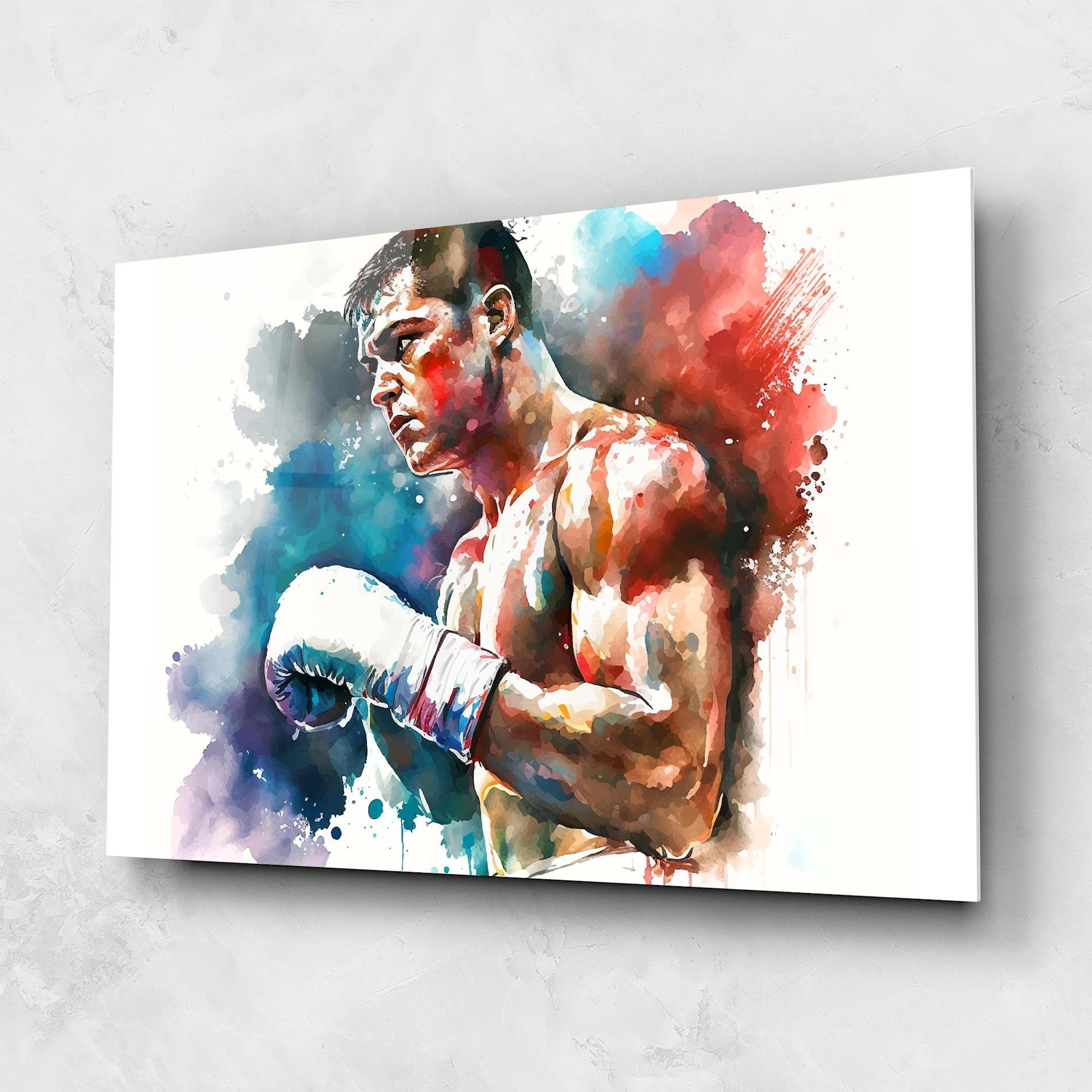 Glasbild Boxing Red Blue mockup 1