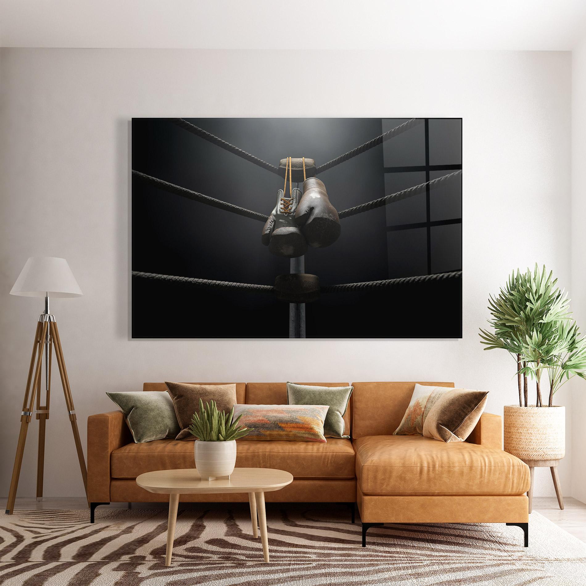 Glasbild Black Boxing Glove mockup 7