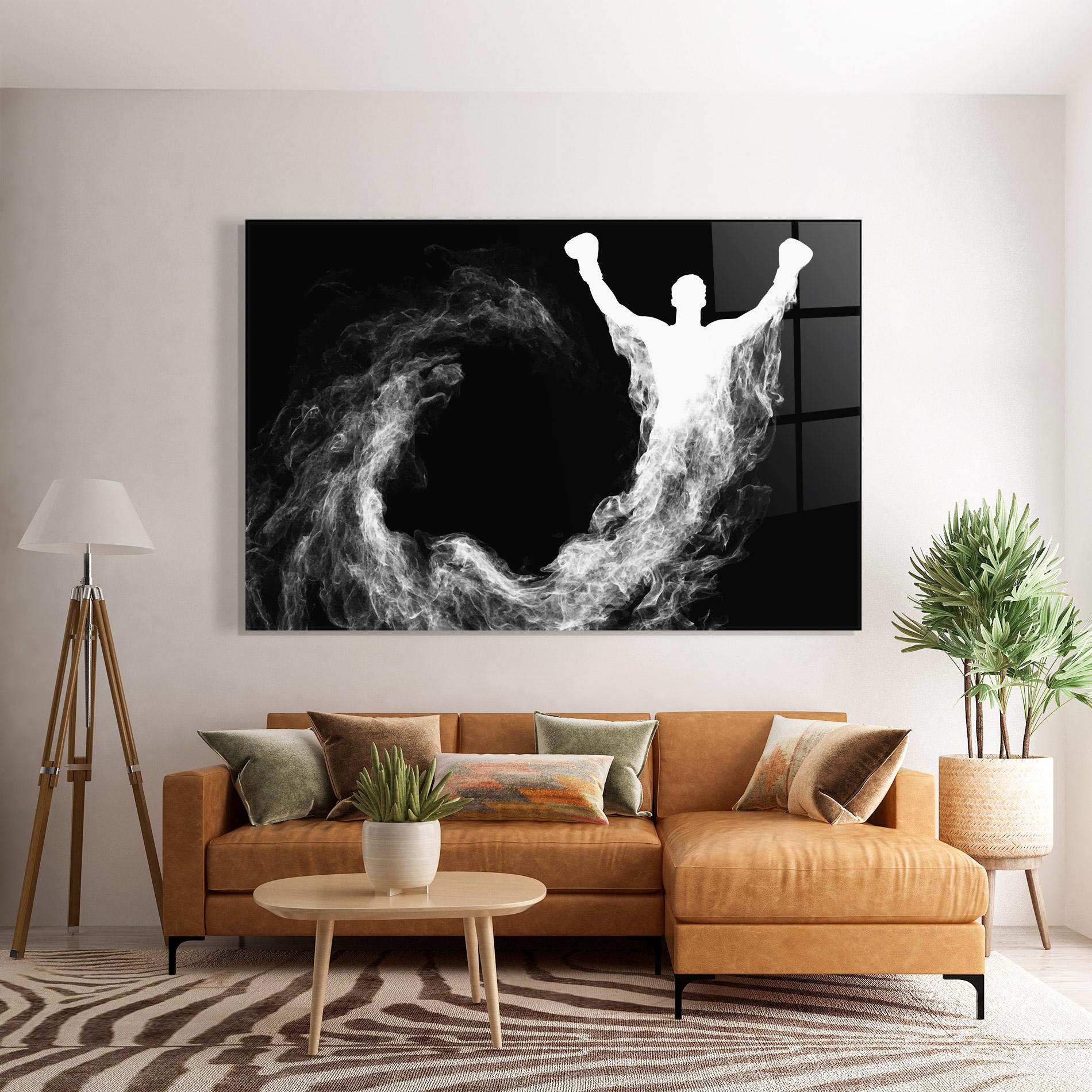 Glasbild Box White Smoke mockup 7