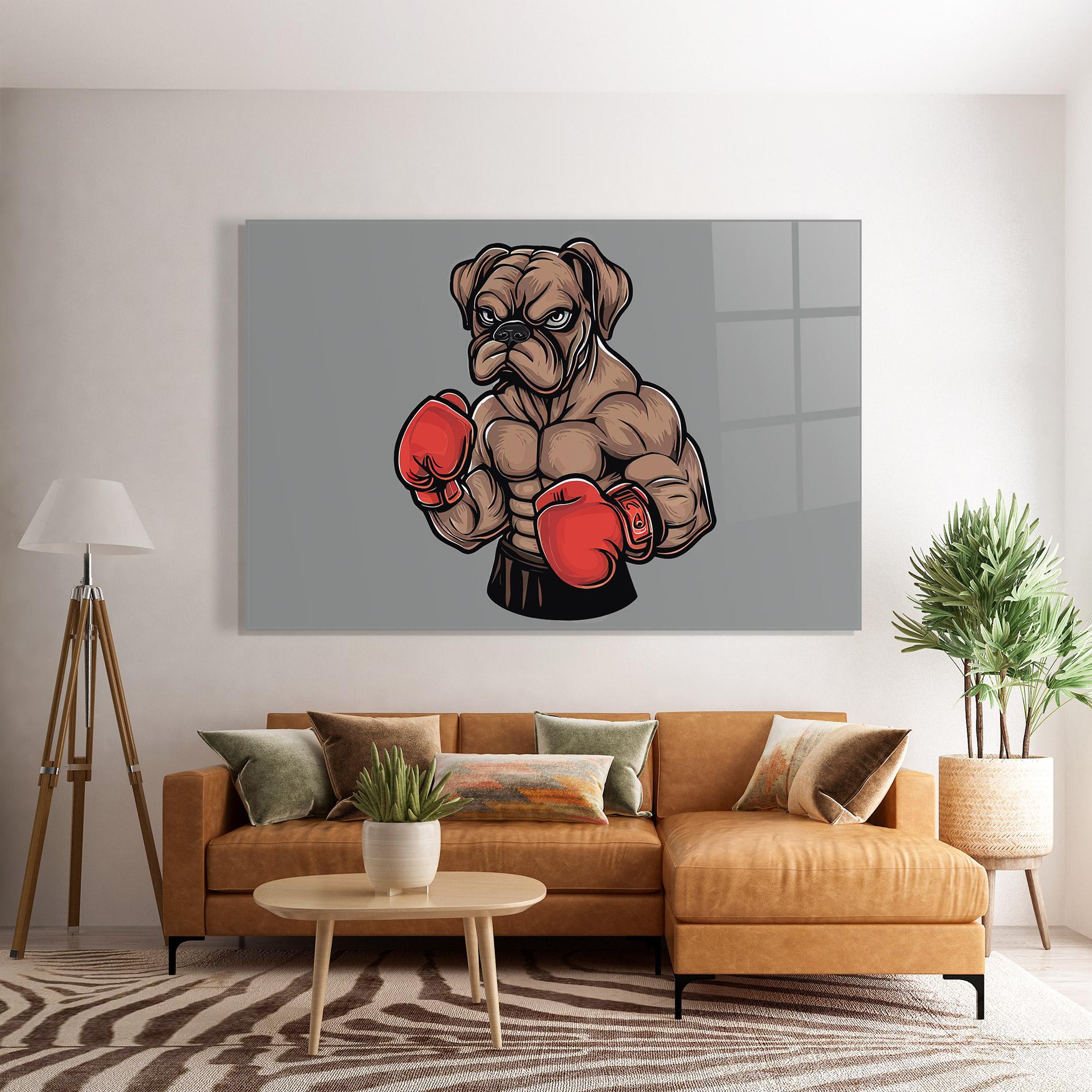 Glasbild Boxer Dog mockup 7