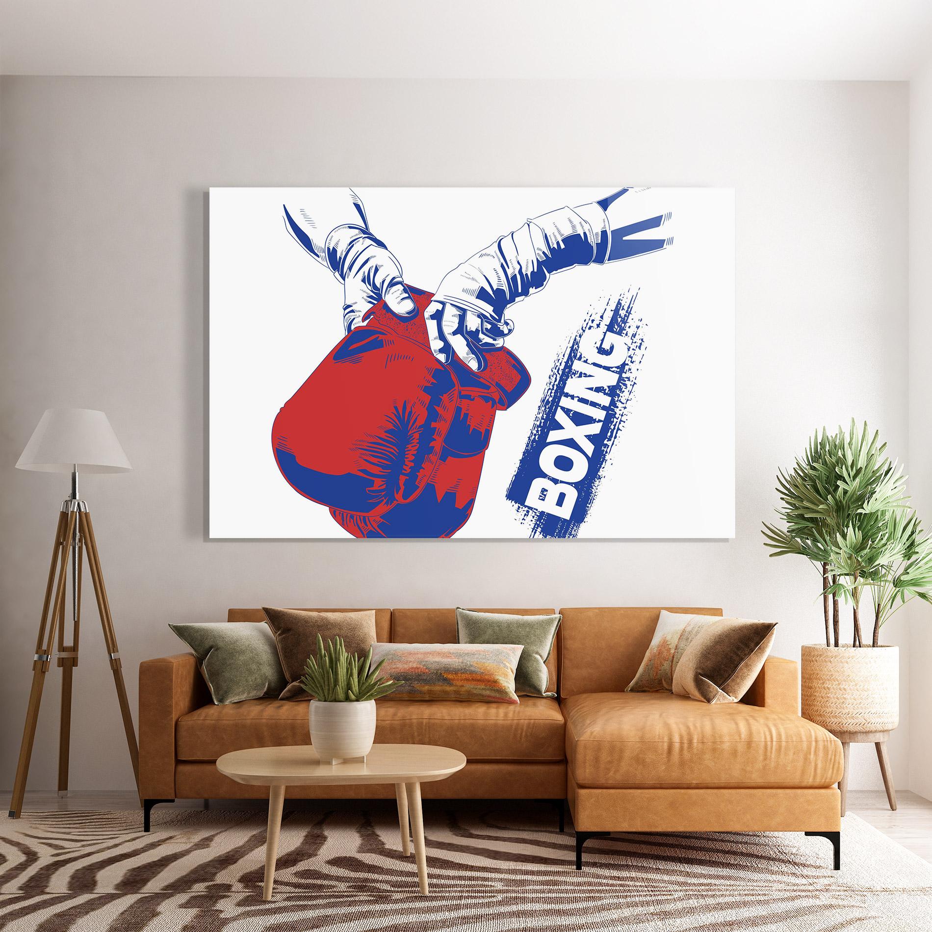 Glasbild Boxing Blue mockup 7