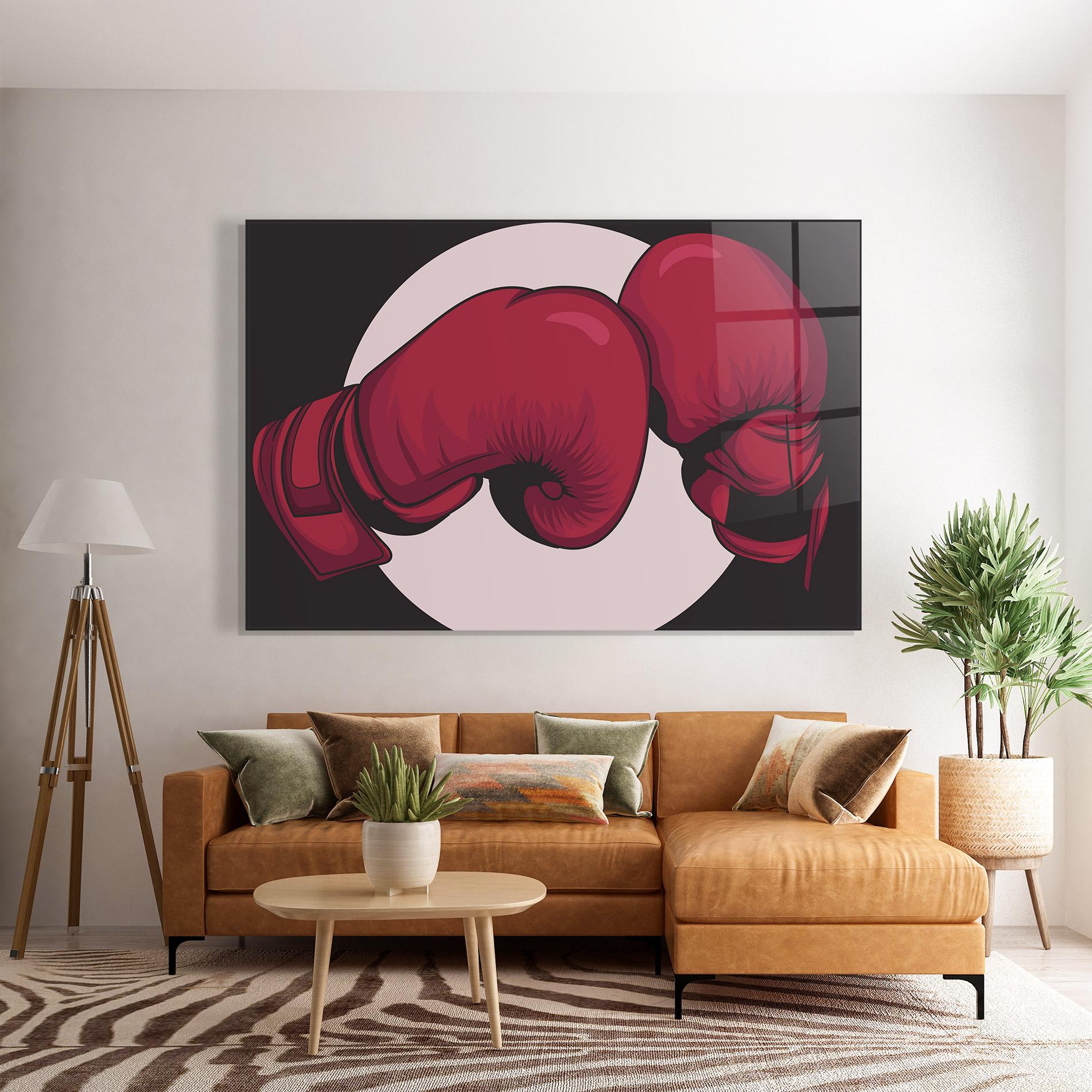 Glasbild Boxing Cream Circle mockup 7