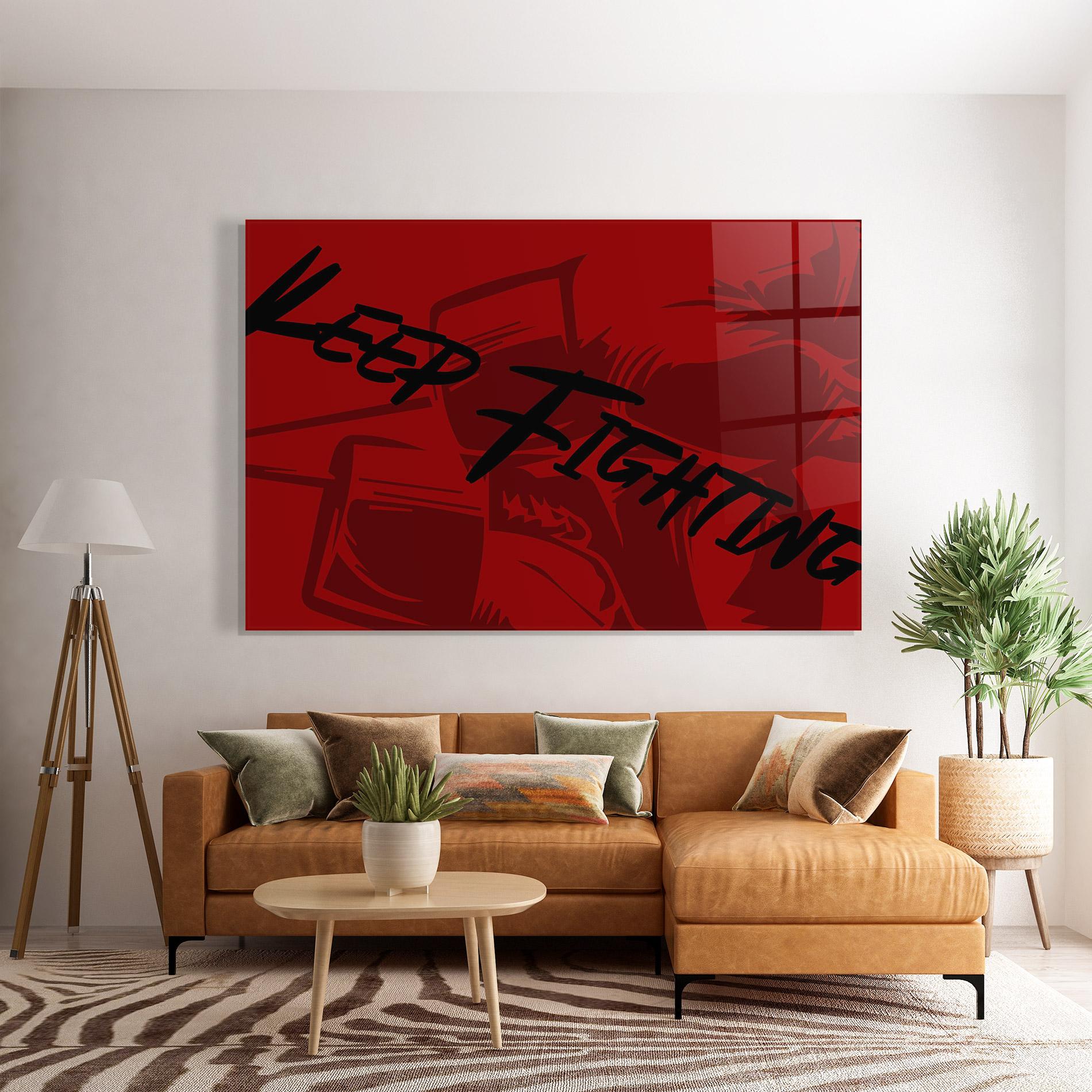 Glasbild Keep Fighting mockup 7