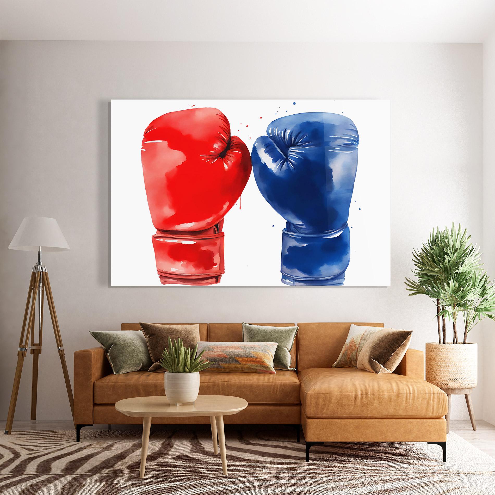 Glasbild Red Blue Box mockup 7