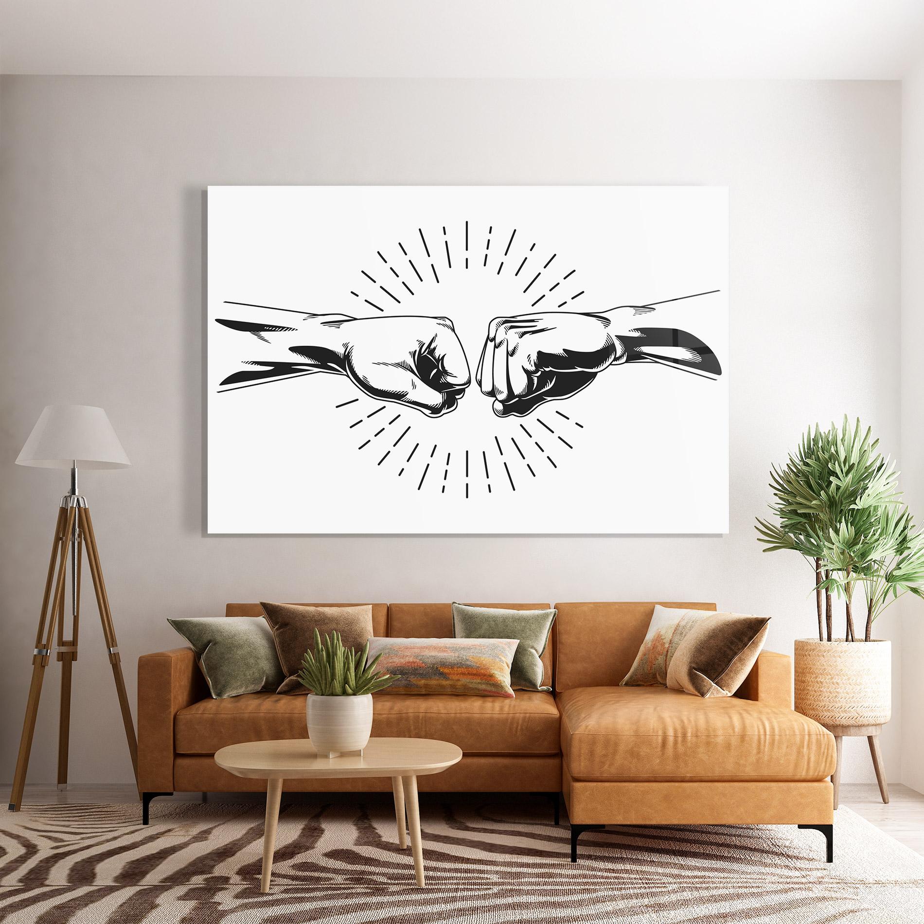 Glasbild White Handshake Box mockup 7