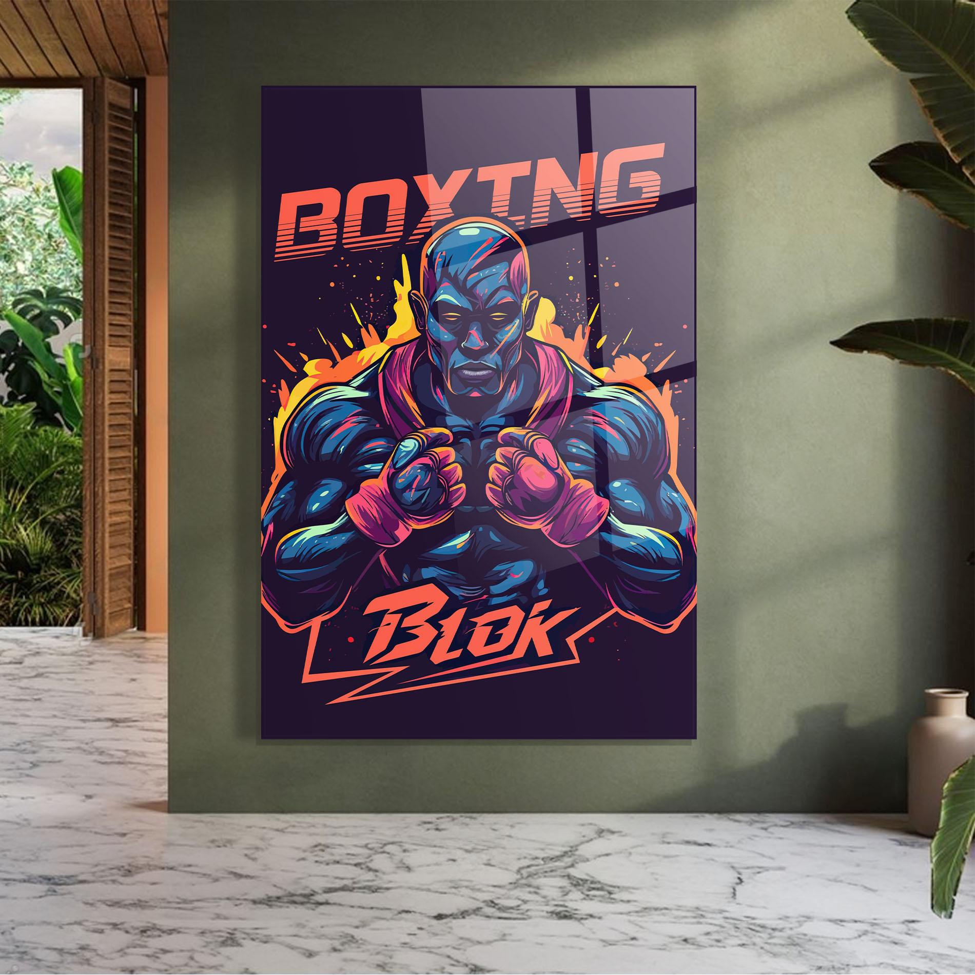 Glasbild Boxing Blok mockup 7