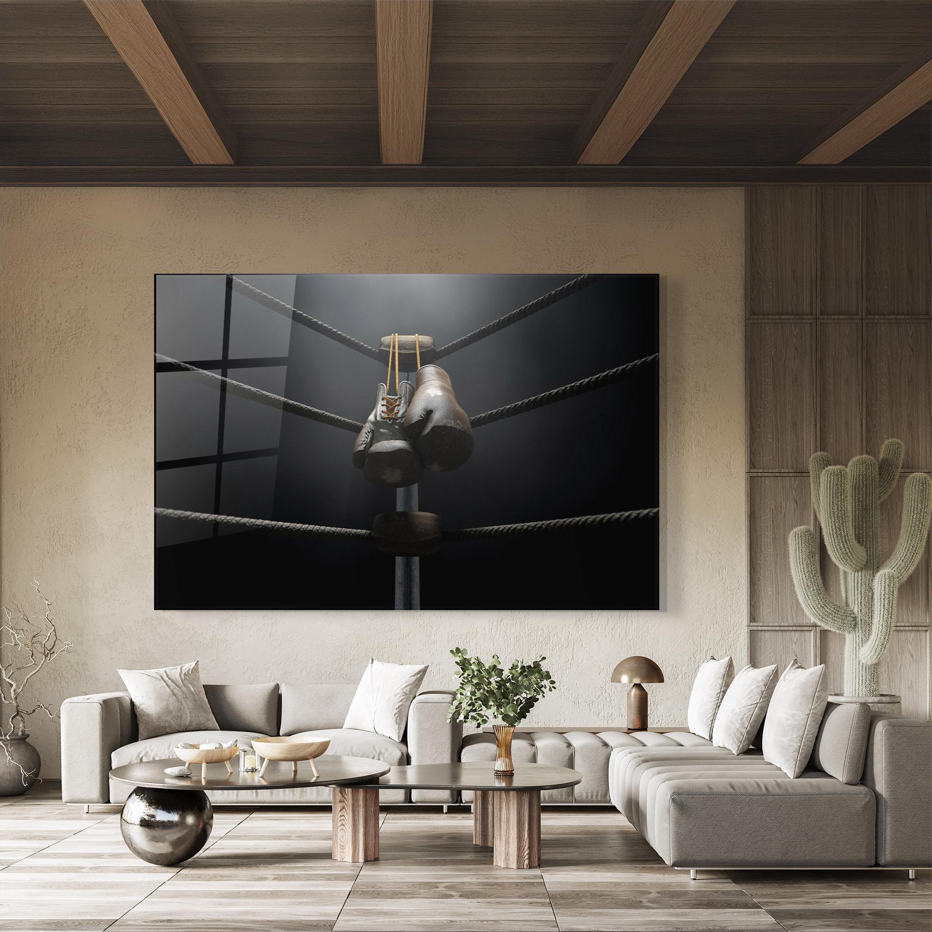 Glasbild Black Boxing Glove mockup 8