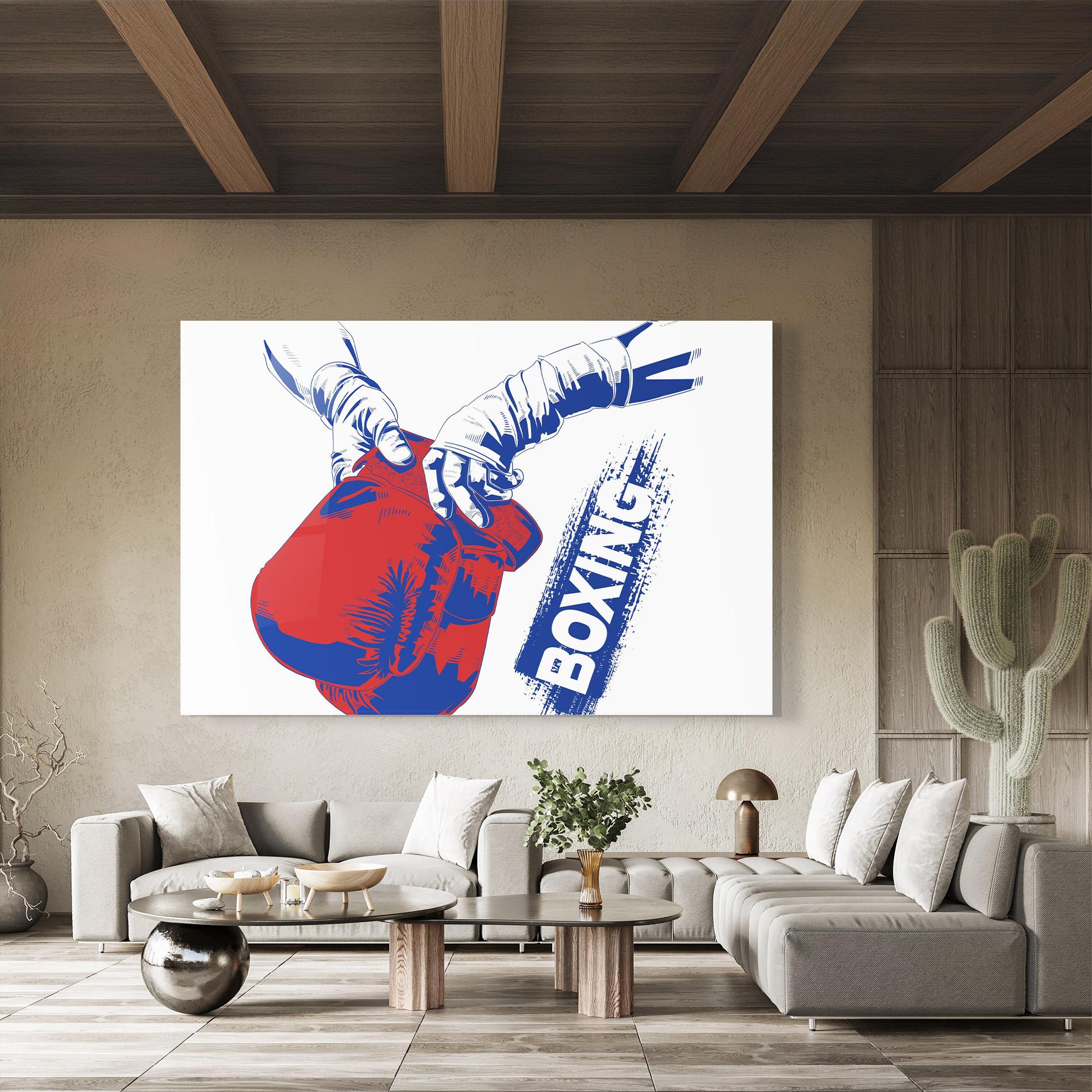 Glasbild Boxing Blue mockup 8