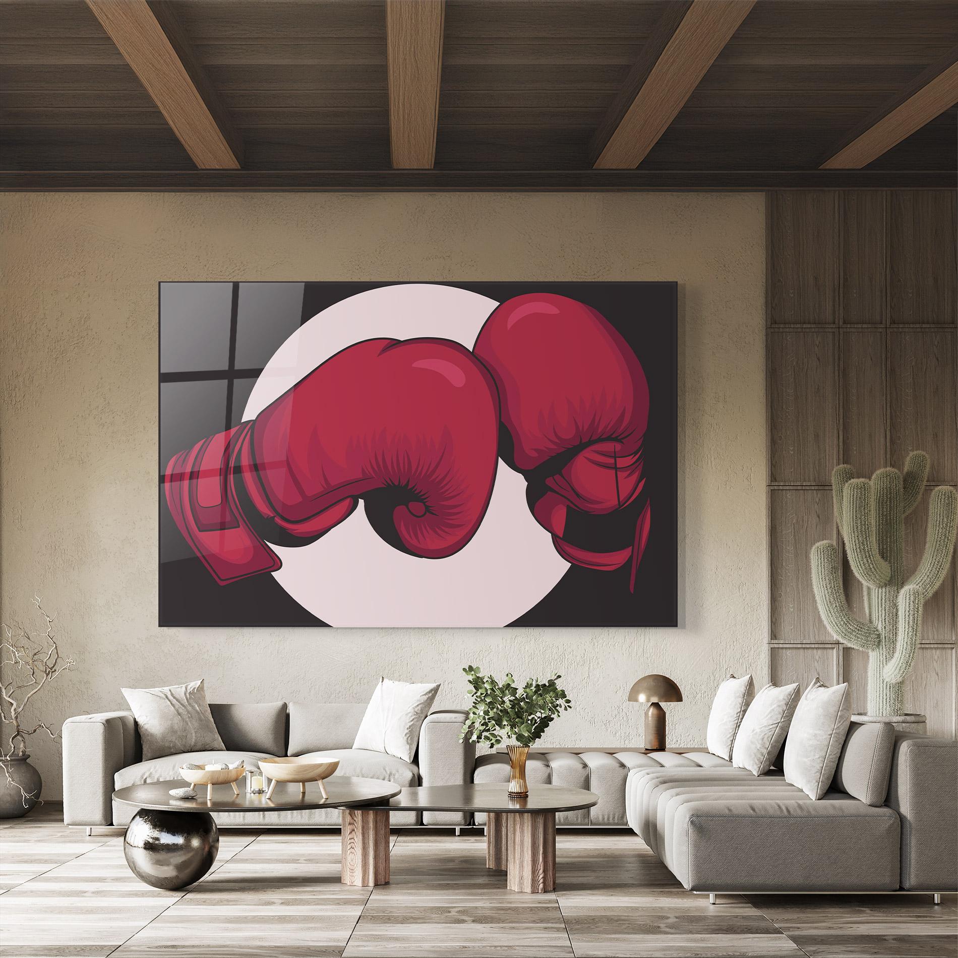 Glasbild Boxing Cream Circle mockup 8