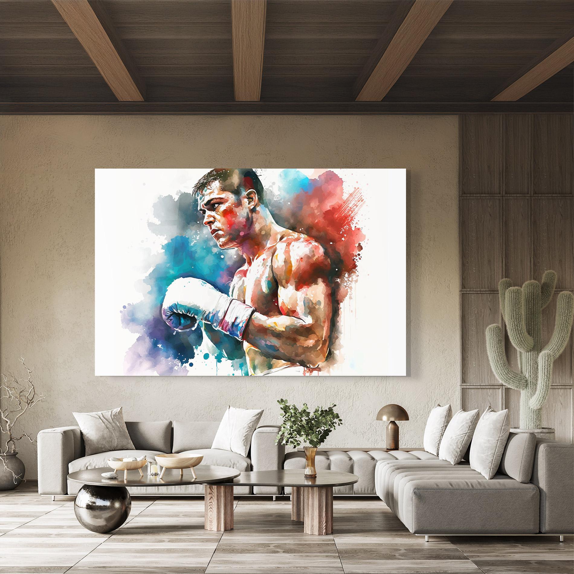 Glasbild Boxing Red Blue mockup 8