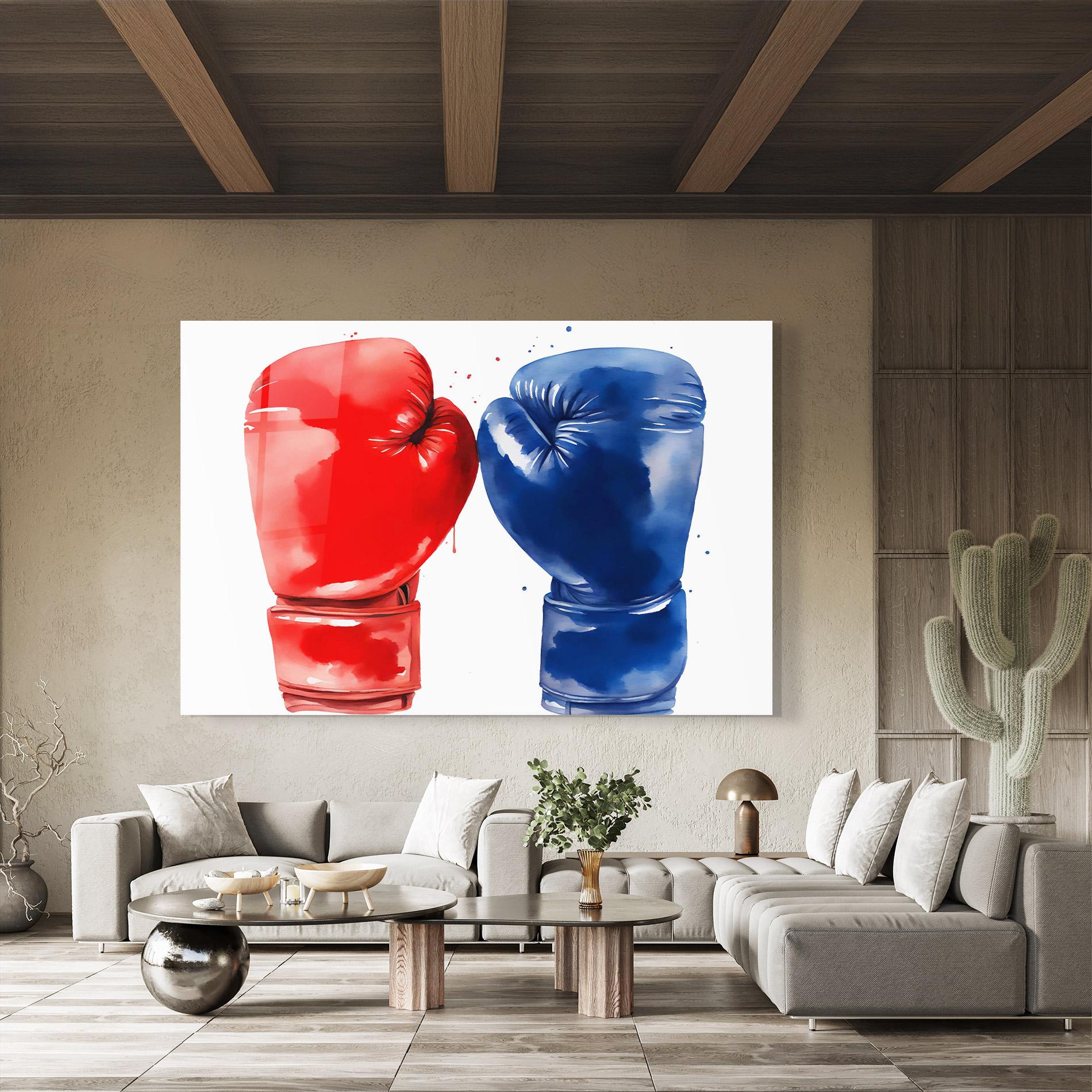 Glasbild Red Blue Box mockup 8