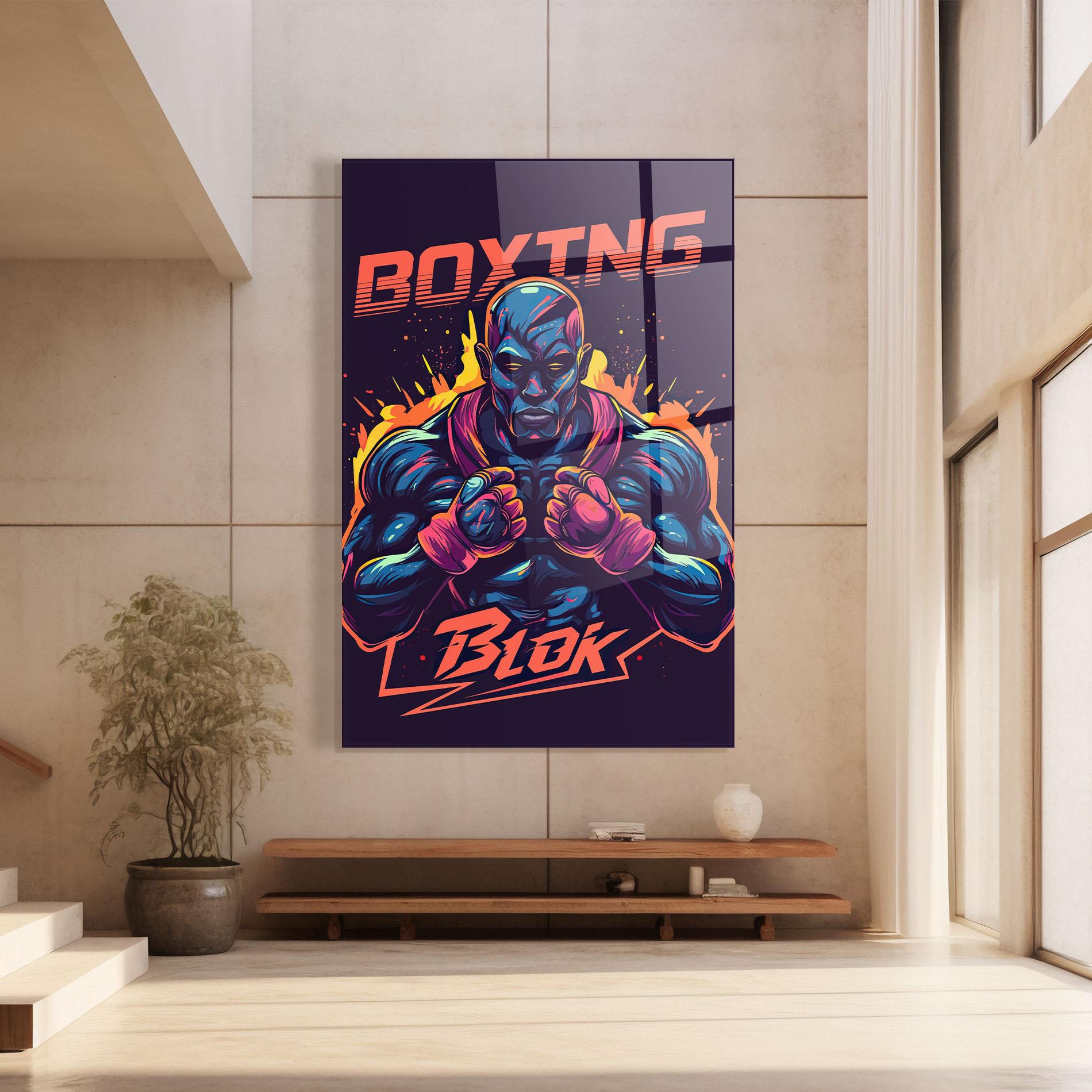 Glasbild Boxing Blok mockup 8
