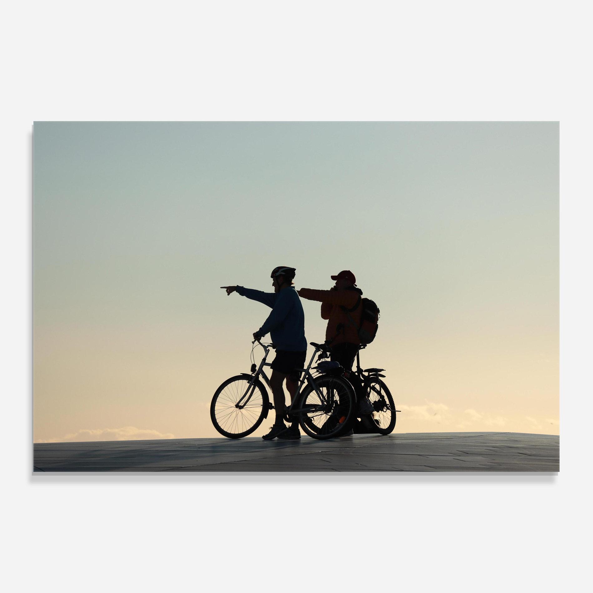 Glasbild Bike Pointing Shilouette mockup 0