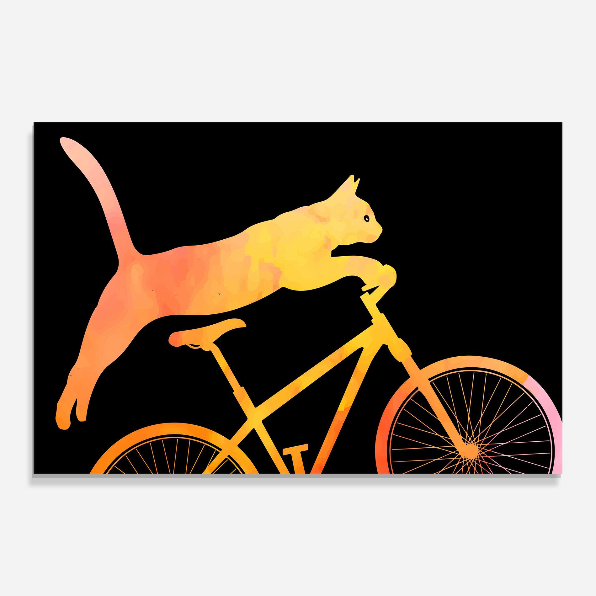 Glasbild Cat Bike mockup 0