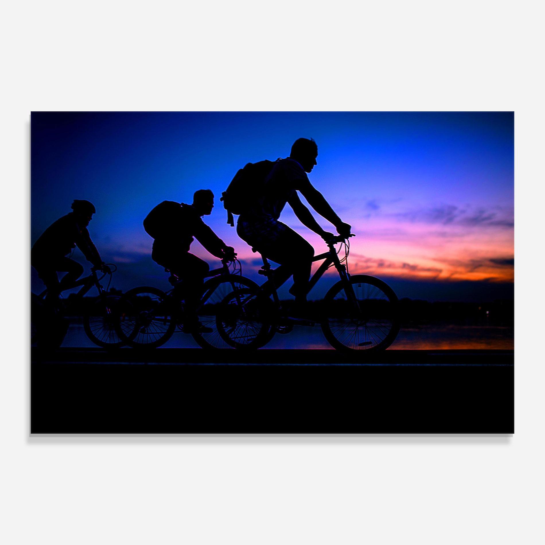 Glasbild Dark Blue Sky Shilouette mockup 0