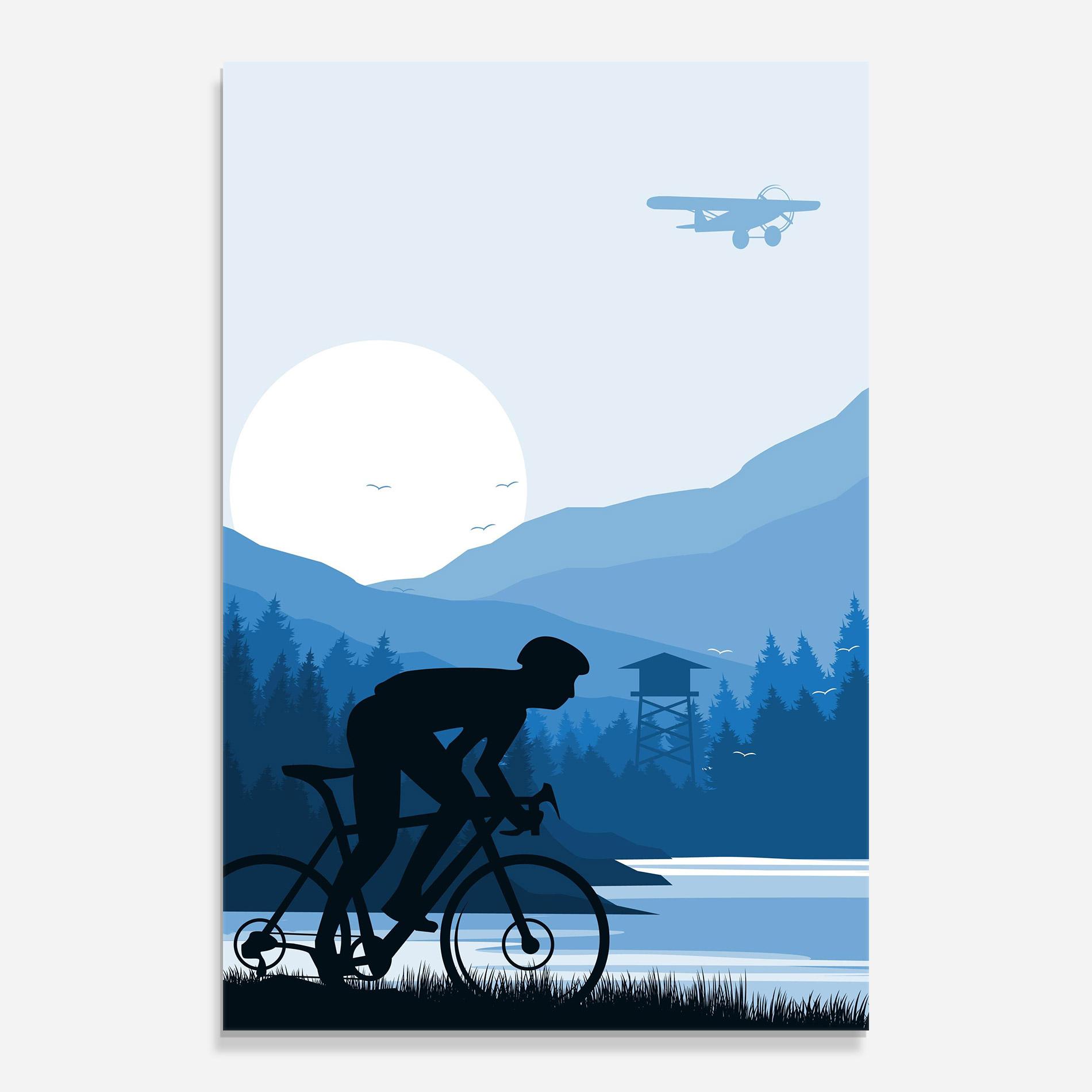 Glasbild Blue Light Bike mockup 0