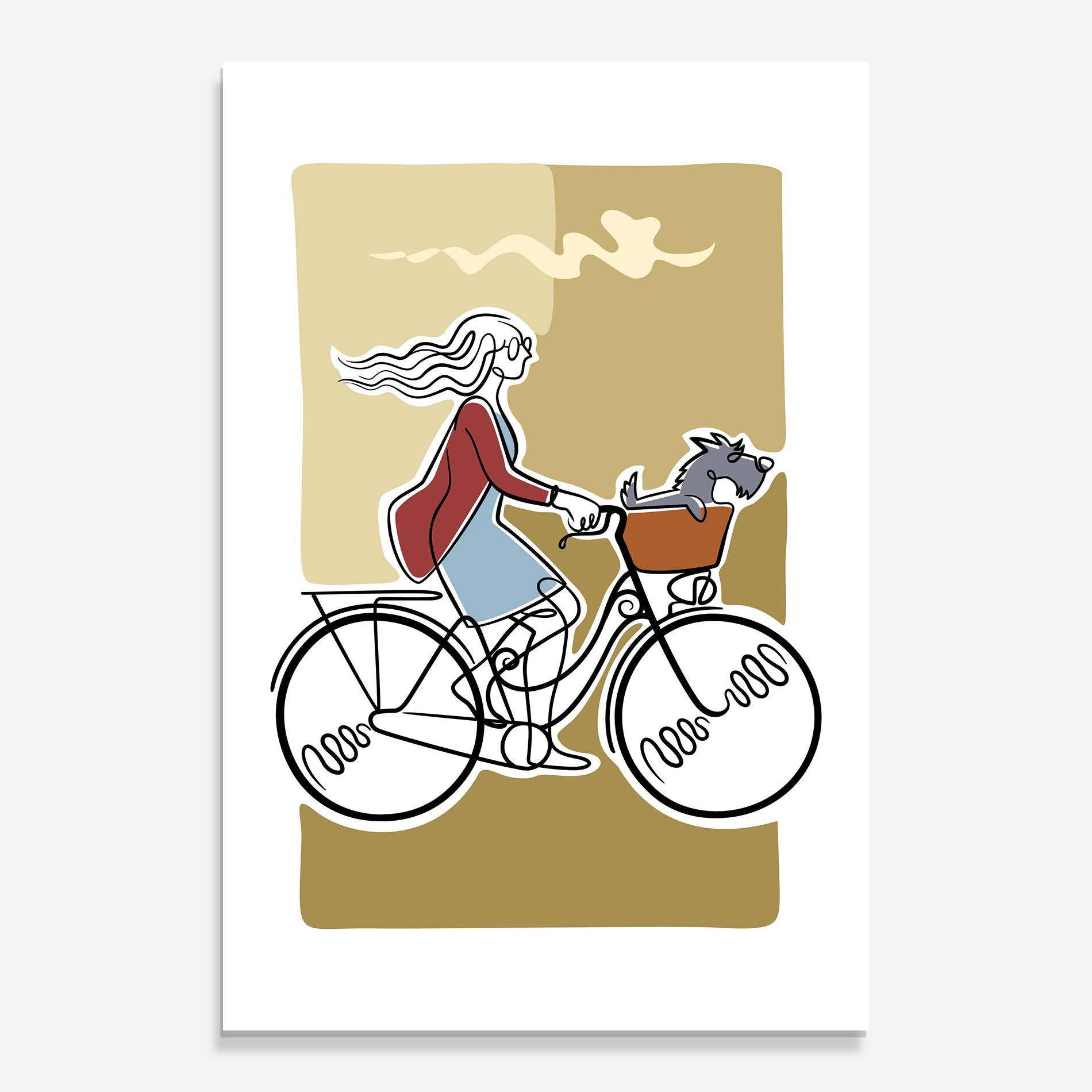 Glasbild Dog On Bike mockup 0