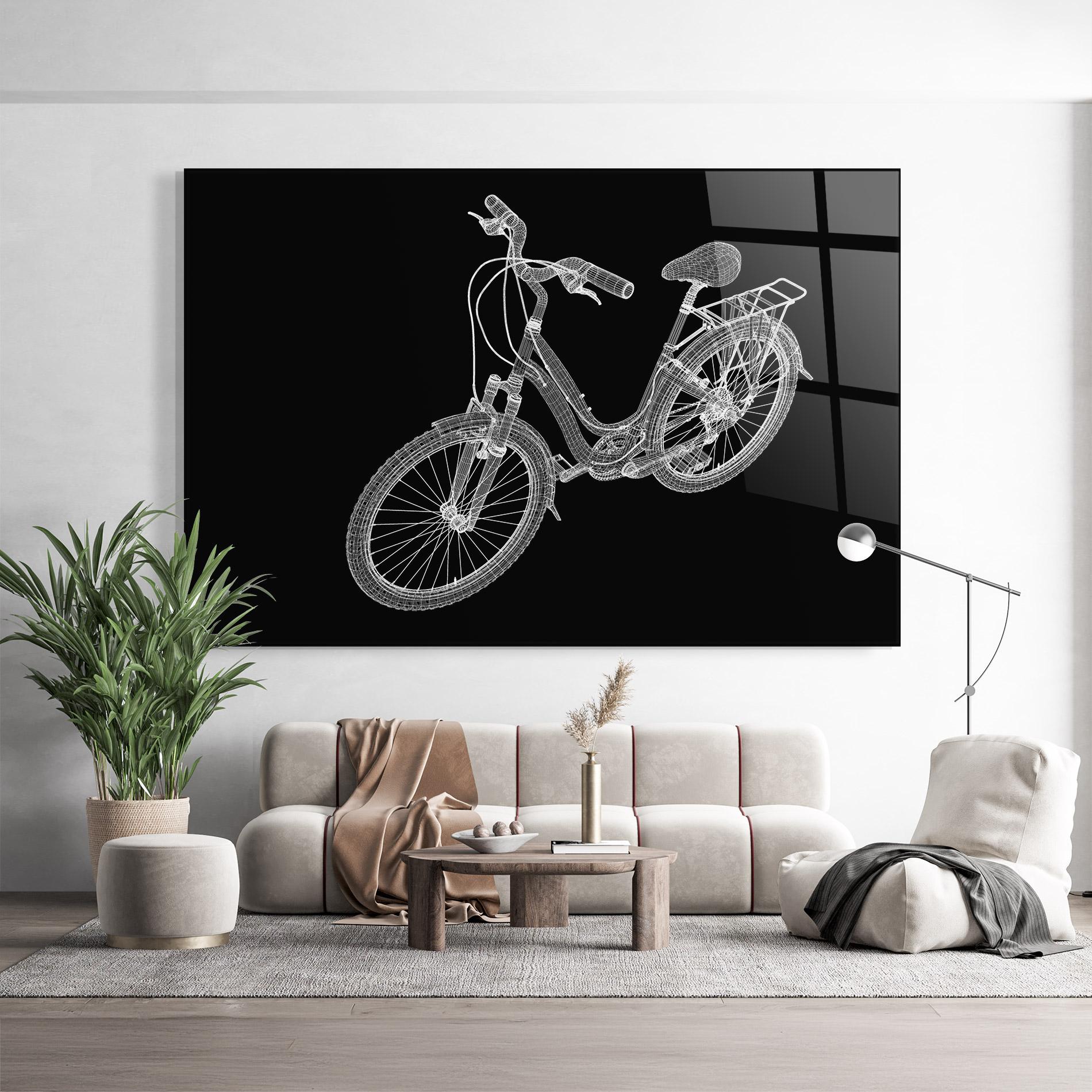 Glasbild Bicycle 3d Model mockup 9