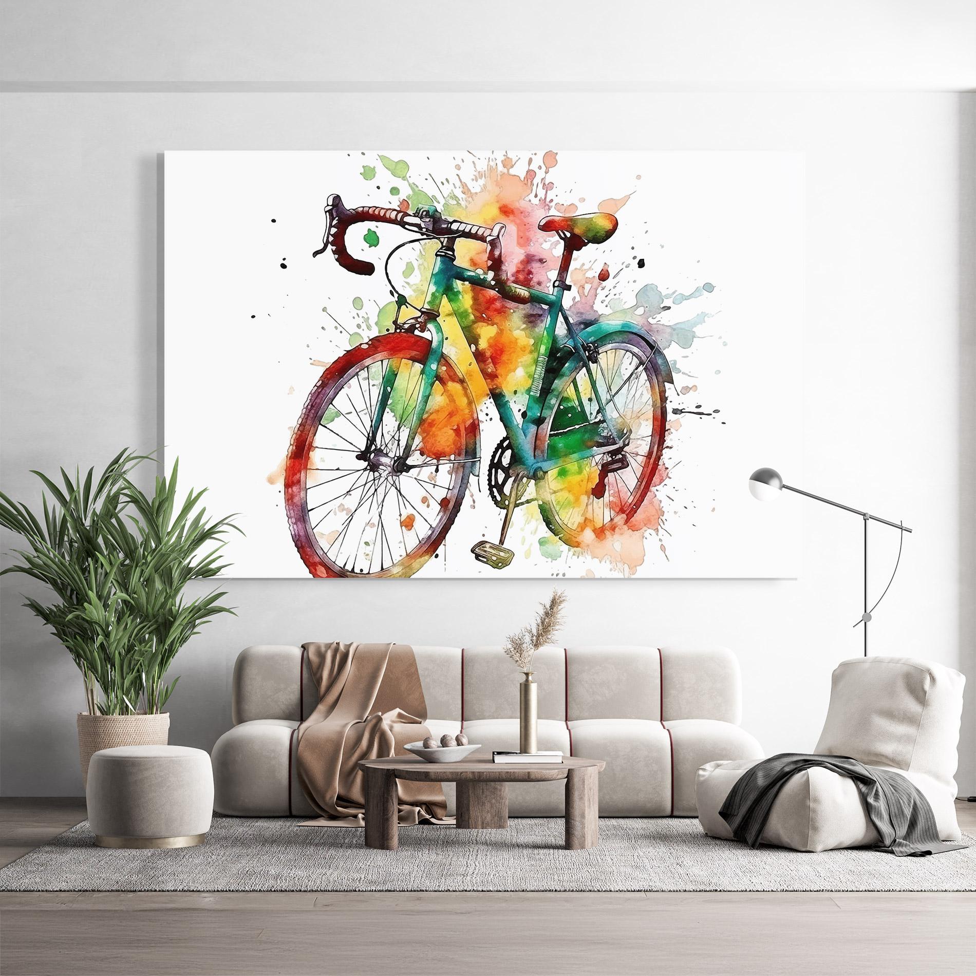 Glasbild Bicycle Color Splash mockup 9