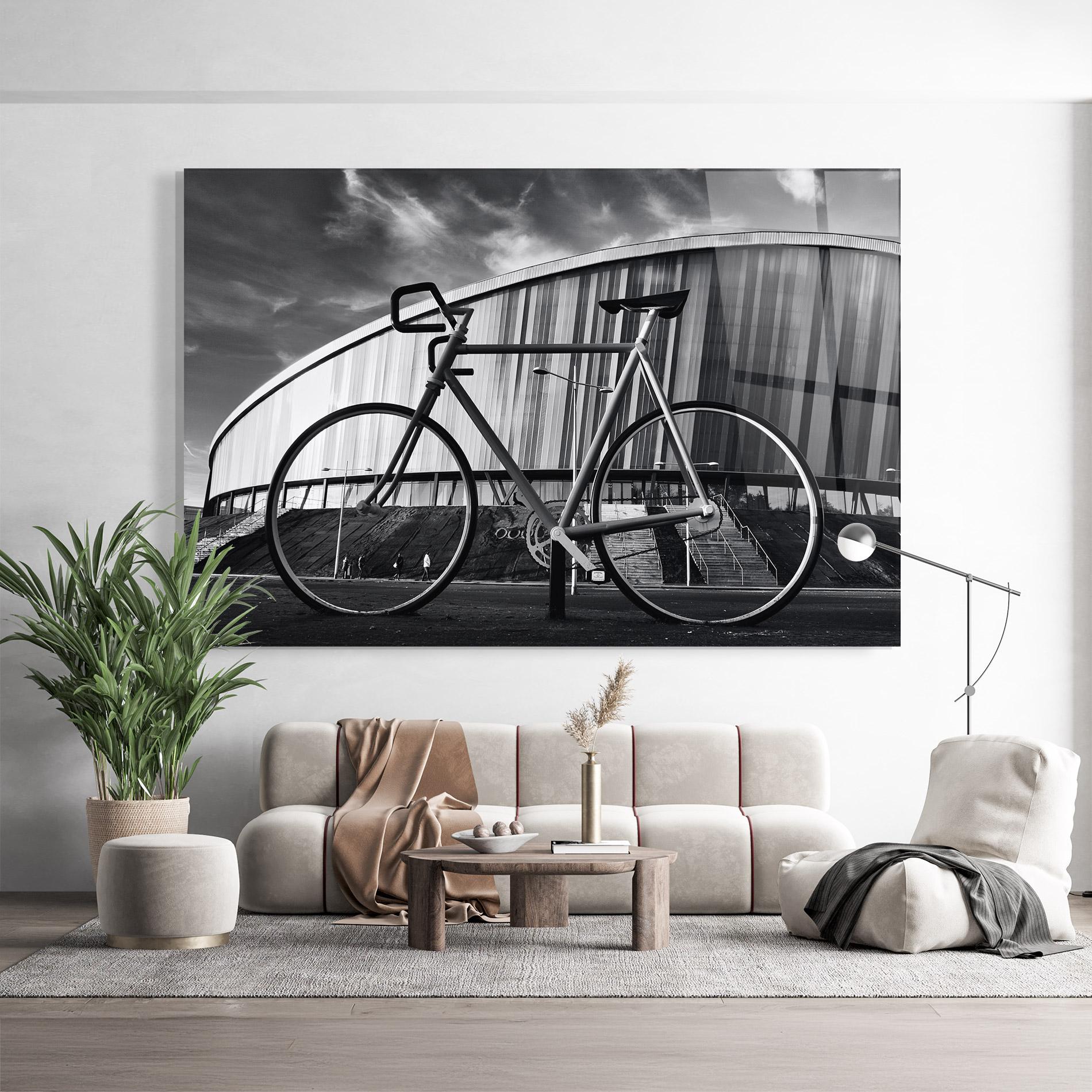 Glasbild Big Grey Bike mockup 9