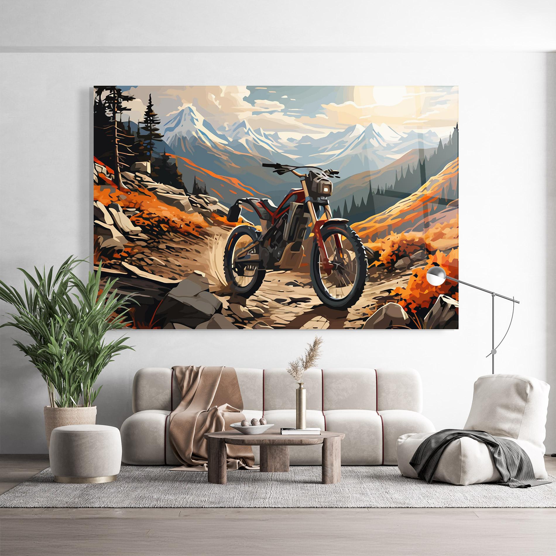 Glasbild Bike Mountain mockup 9