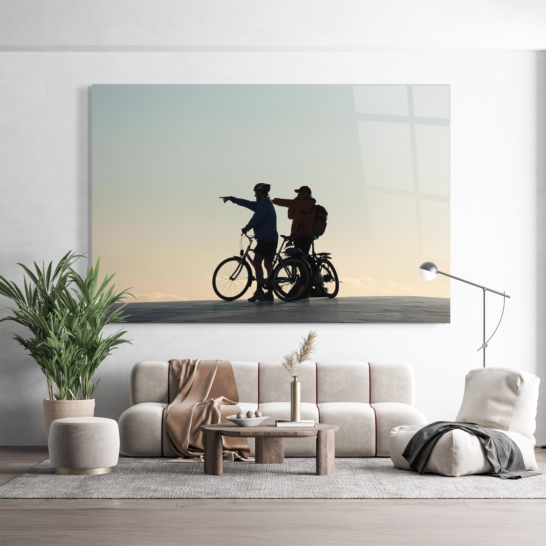 Glasbild Bike Pointing Shilouette mockup 9