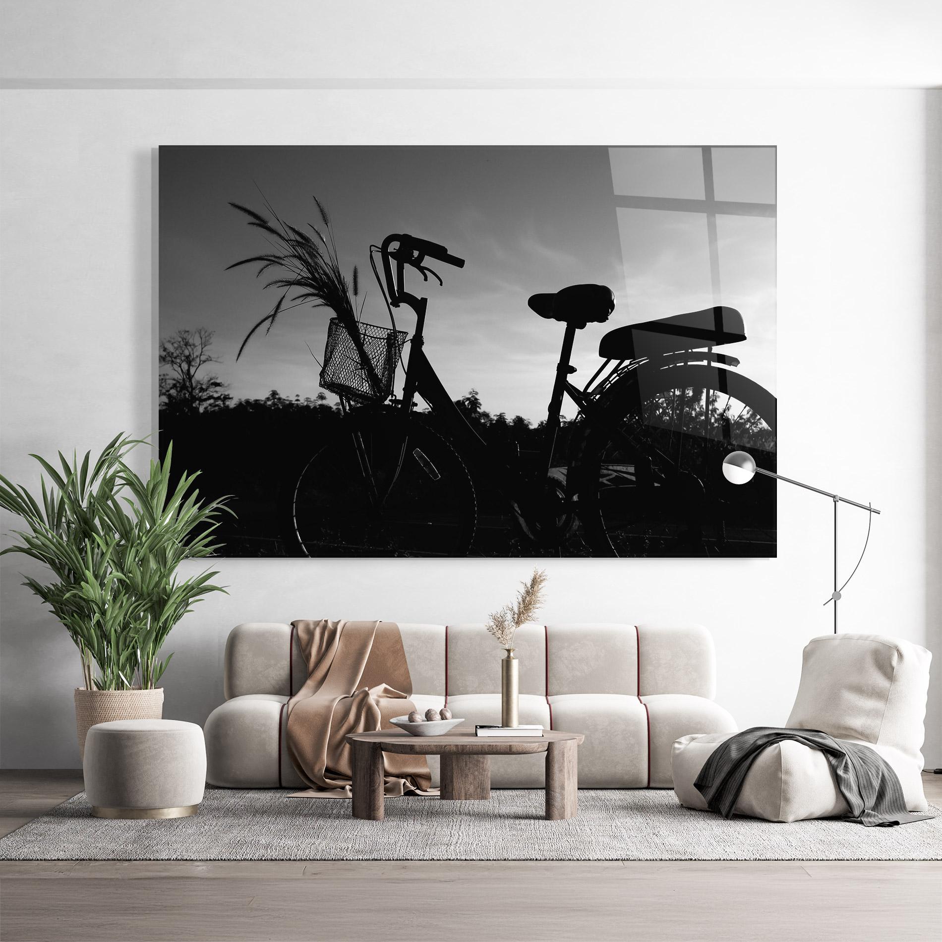 Glasbild Black Bike Shilouette mockup 9