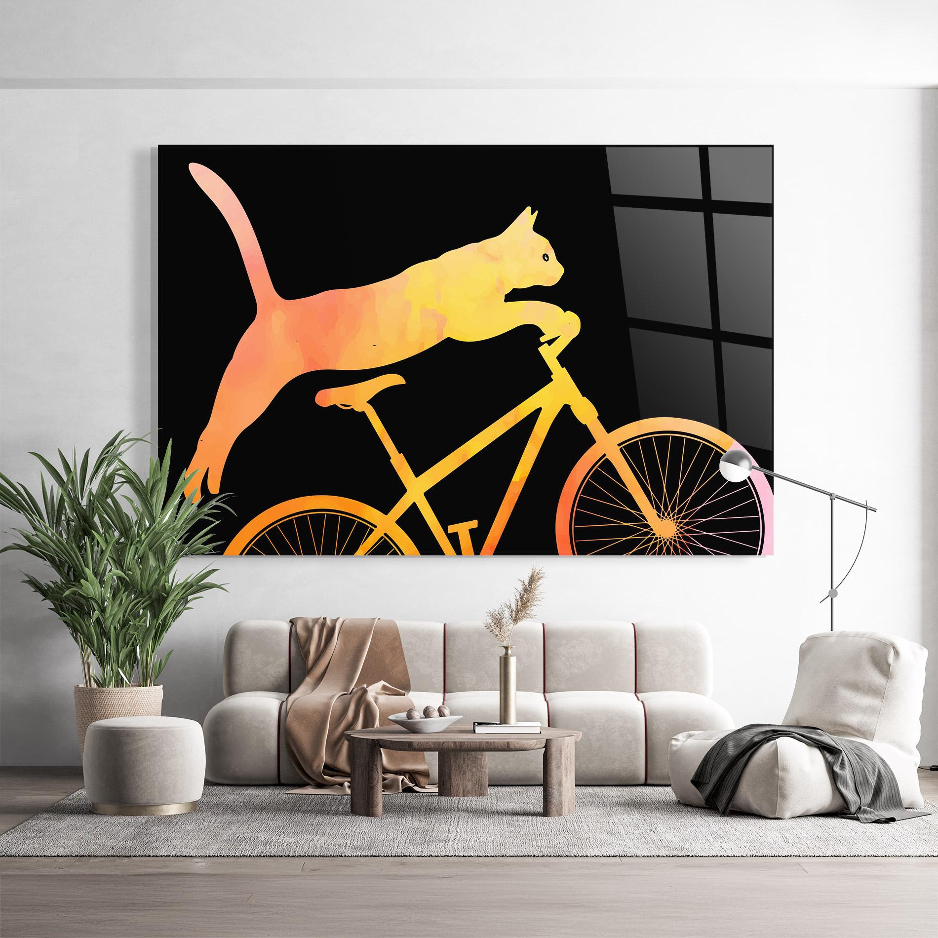 Glasbild Cat Bike mockup 9