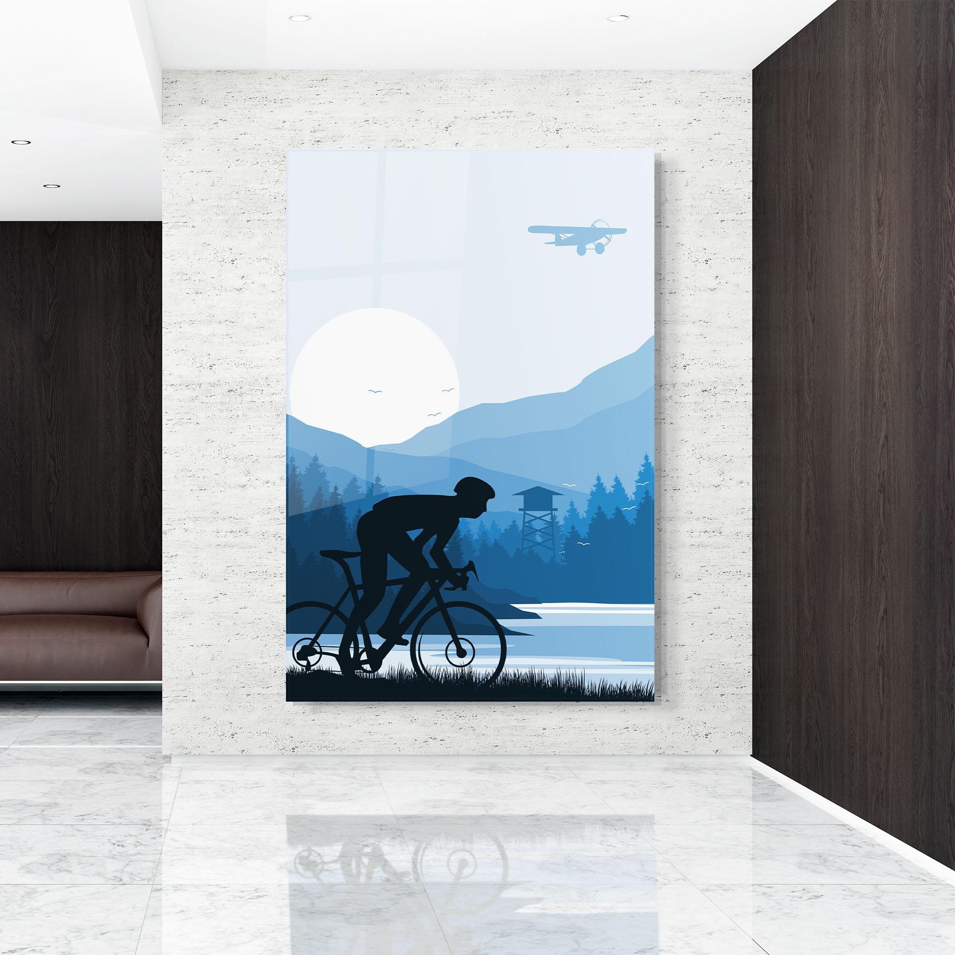 Glasbild Blue Light Bike mockup 9