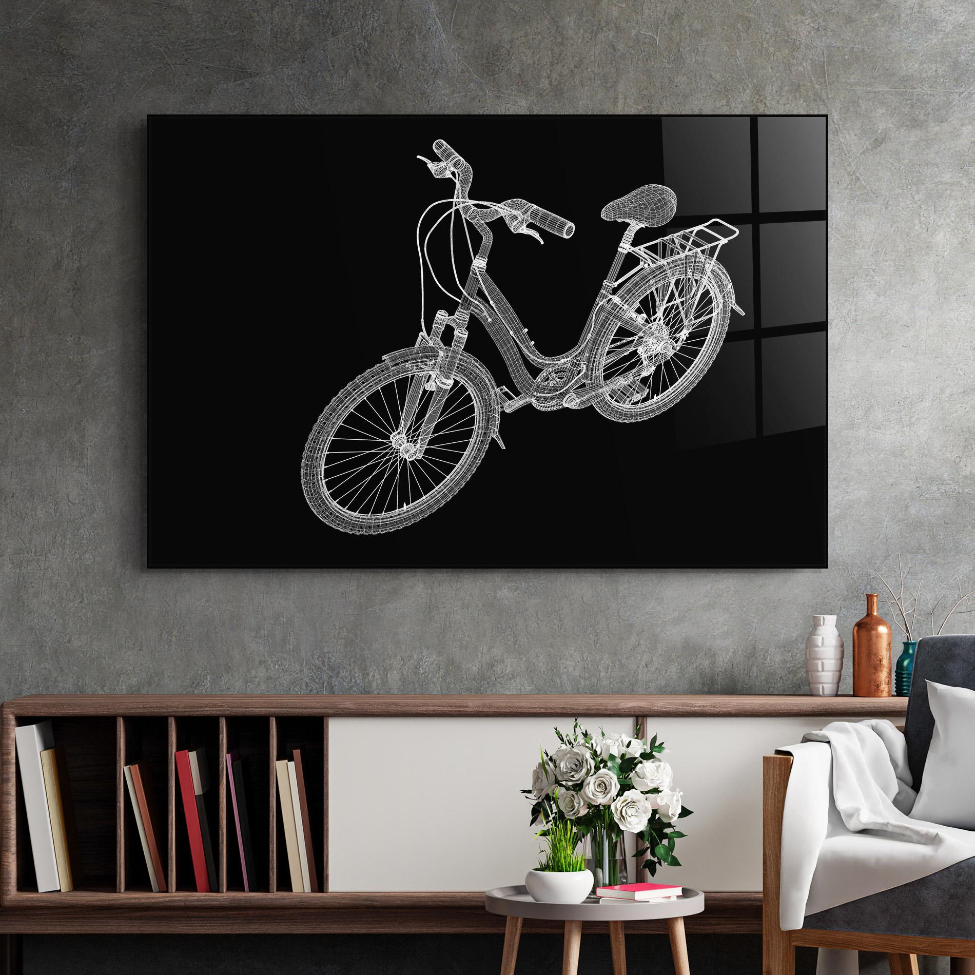 Glasbild Bicycle 3d Model mockup 2