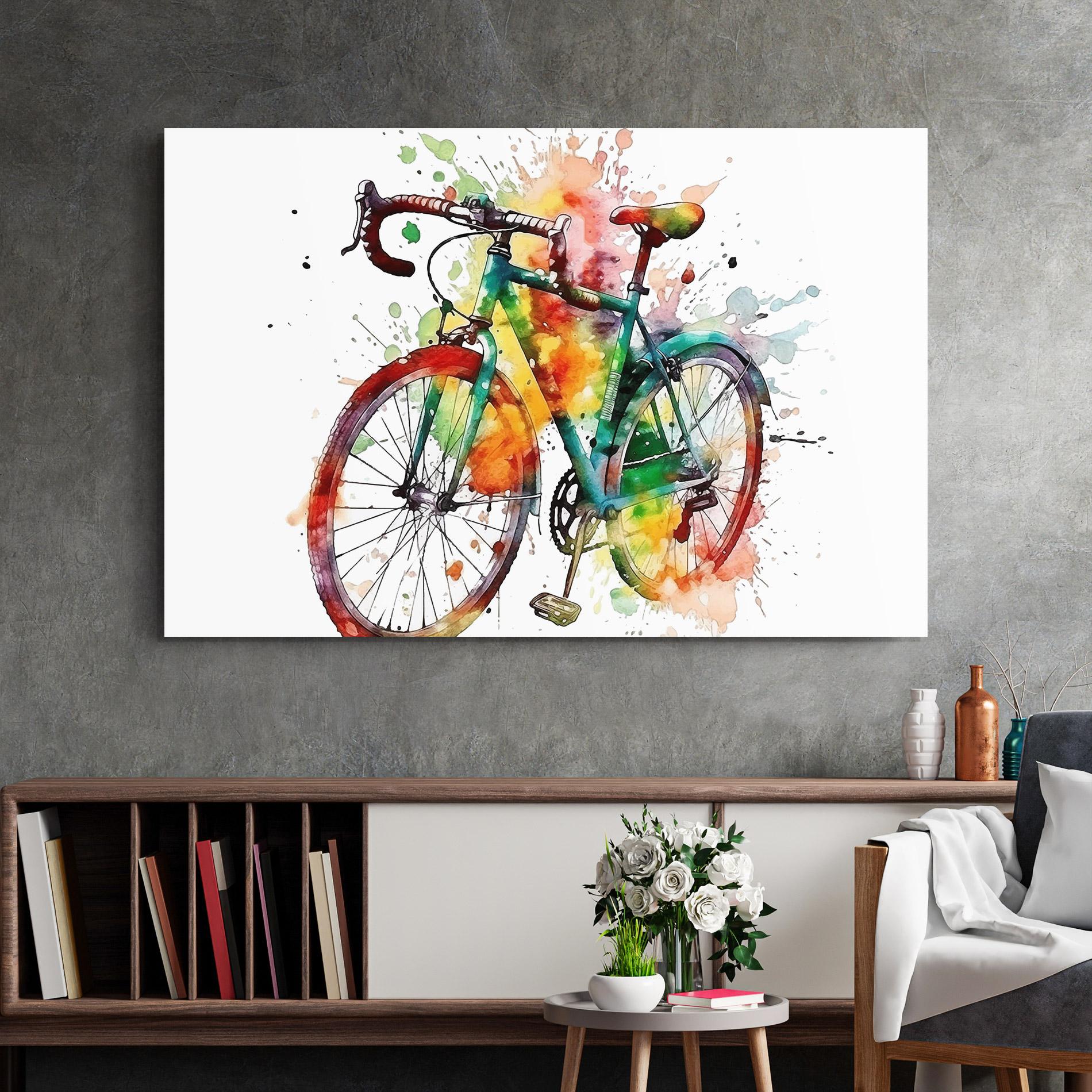 Glasbild Bicycle Color Splash mockup 2