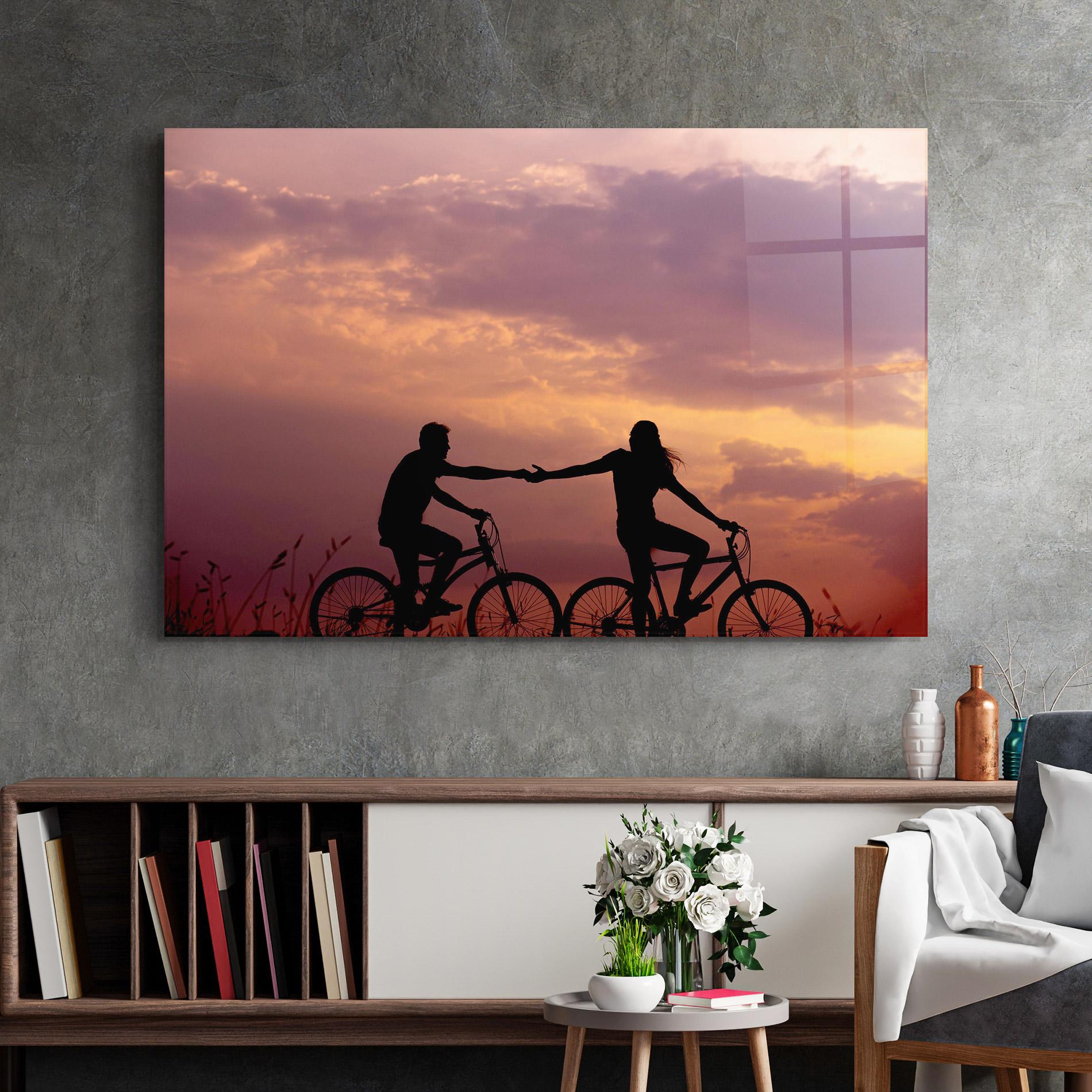 Glasbild Bike Couple mockup 2