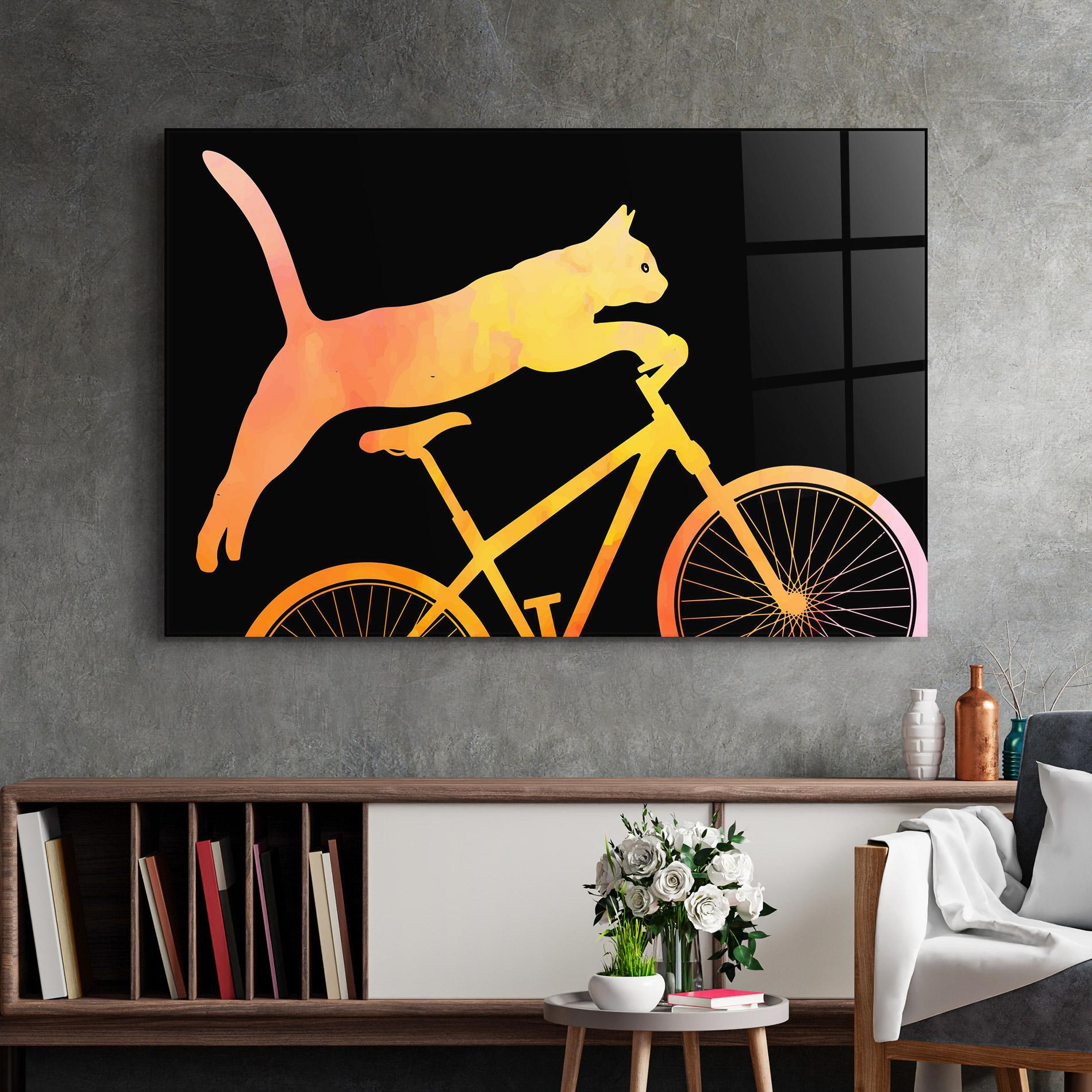 Glasbild Cat Bike mockup 2