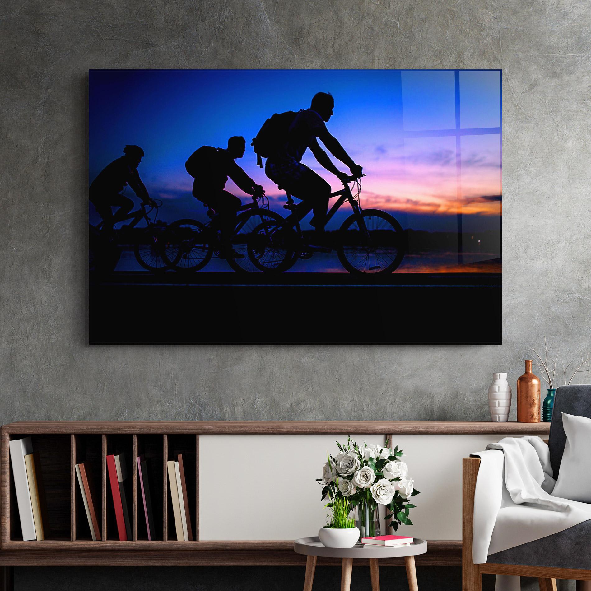 Glasbild Dark Blue Sky Shilouette mockup 2