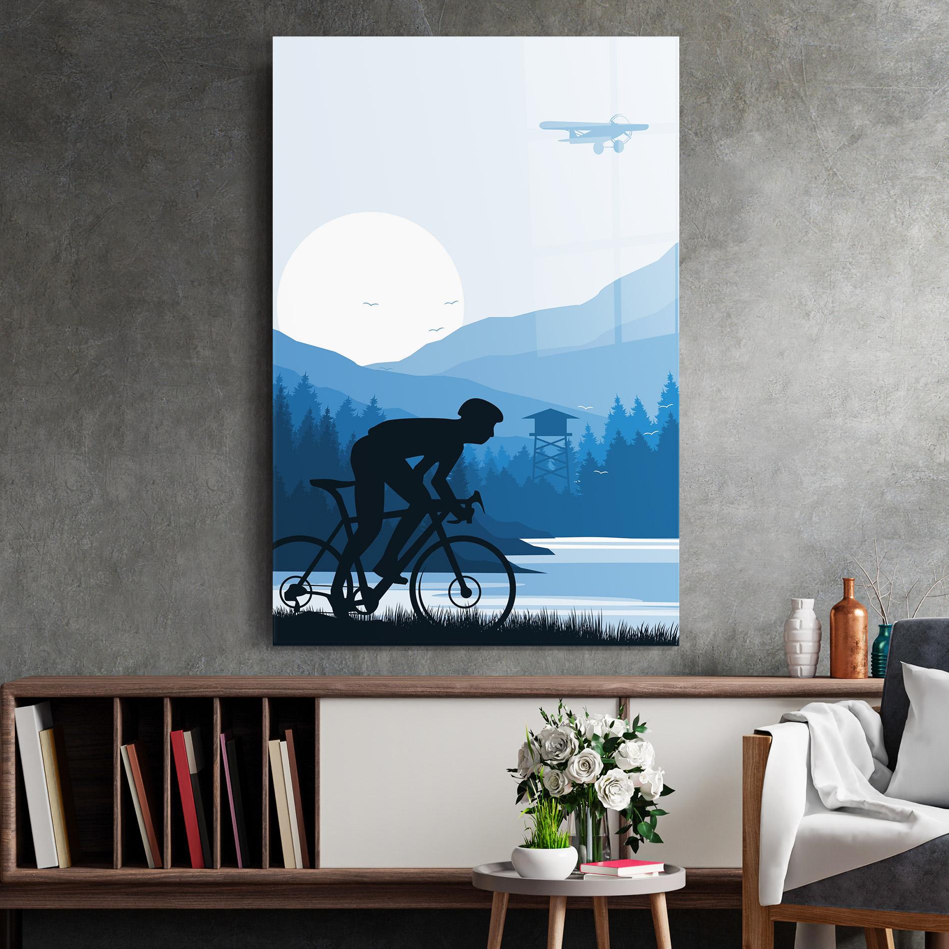 Glasbild Blue Light Bike mockup 2