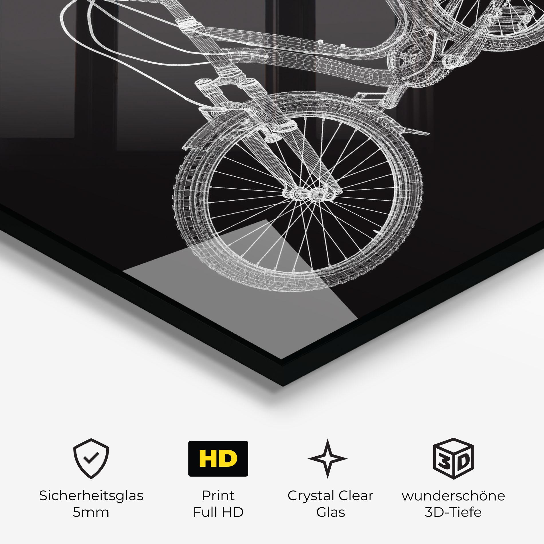 Glasbild Bicycle 3d Model mockup 3