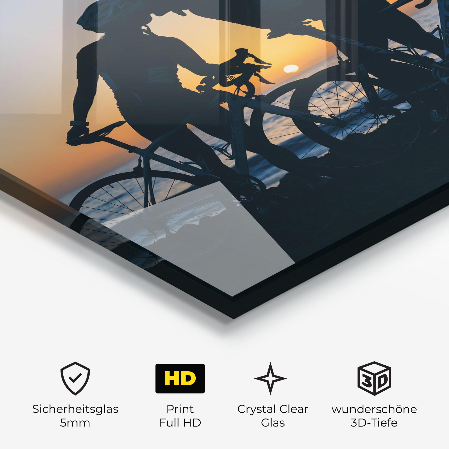 Glasbild Bike Couple Kissing mockup 3