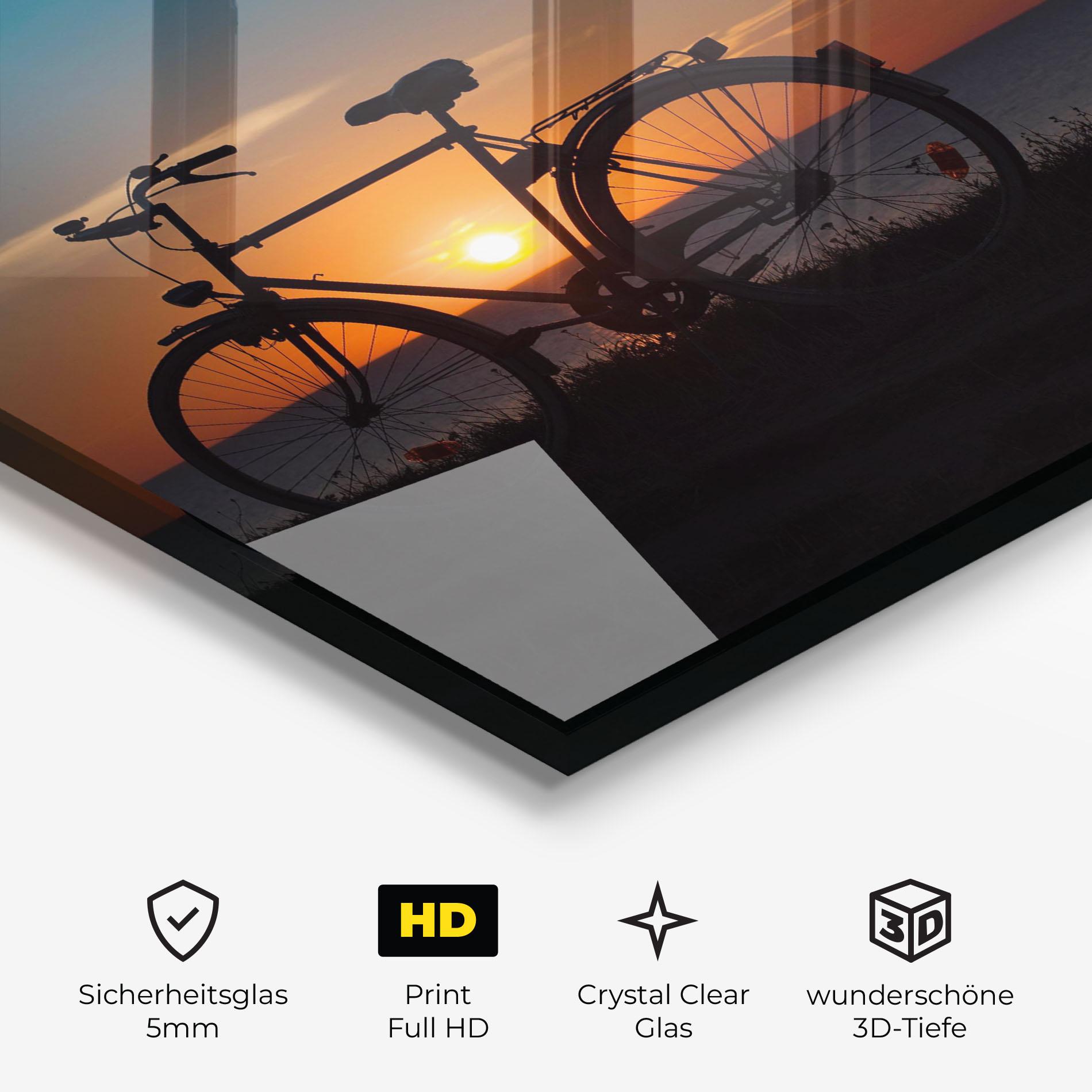Glasbild Bike Silhouette mockup 3