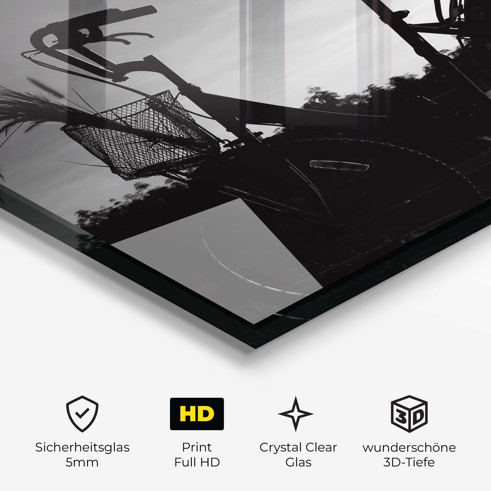 Glasbild Black Bike Shilouette mockup 3