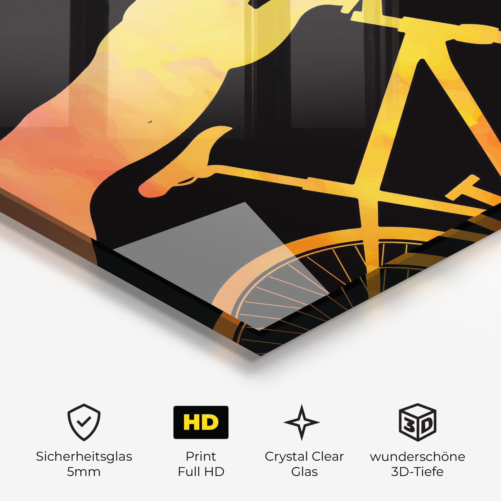 Glasbild Cat Bike mockup 3