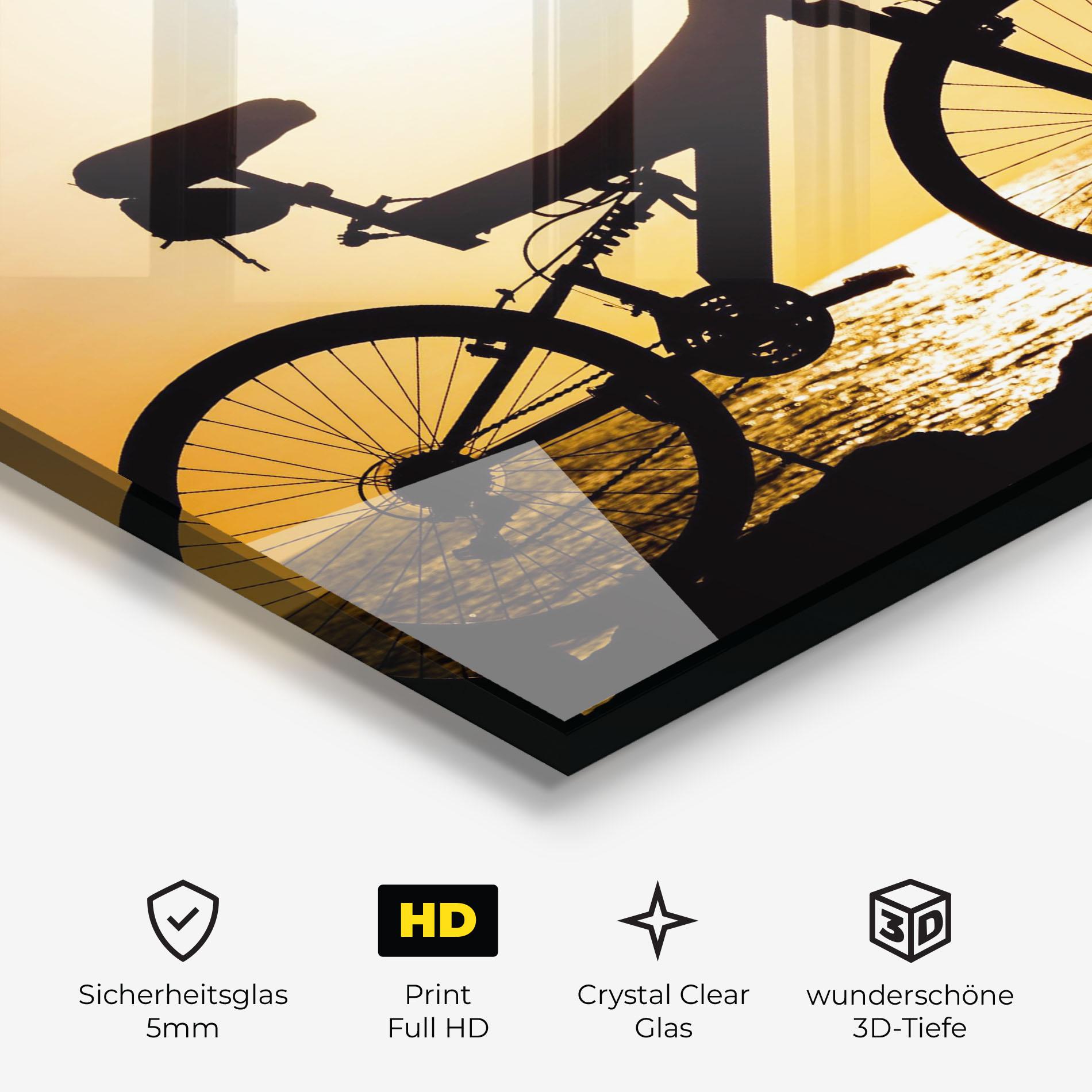 Glasbild Cream Sky Bike mockup 3